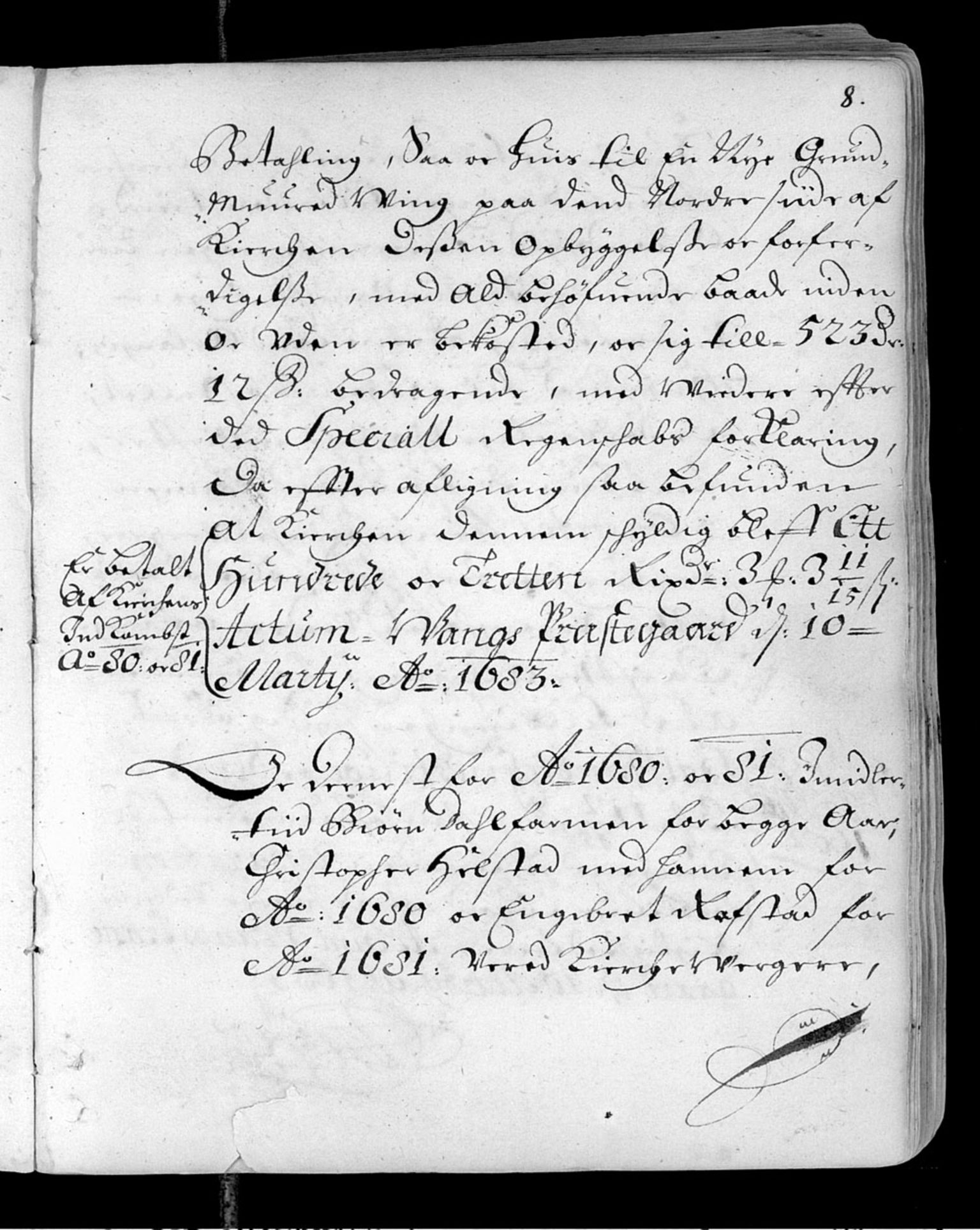 Kirkestoler i Hedmark fylke, AV/SAH-KIRKESTOL-001/F/Fa/Faa/L0001: Kirkestol for Vang, Hedmark, 1683-1722, s. 8a