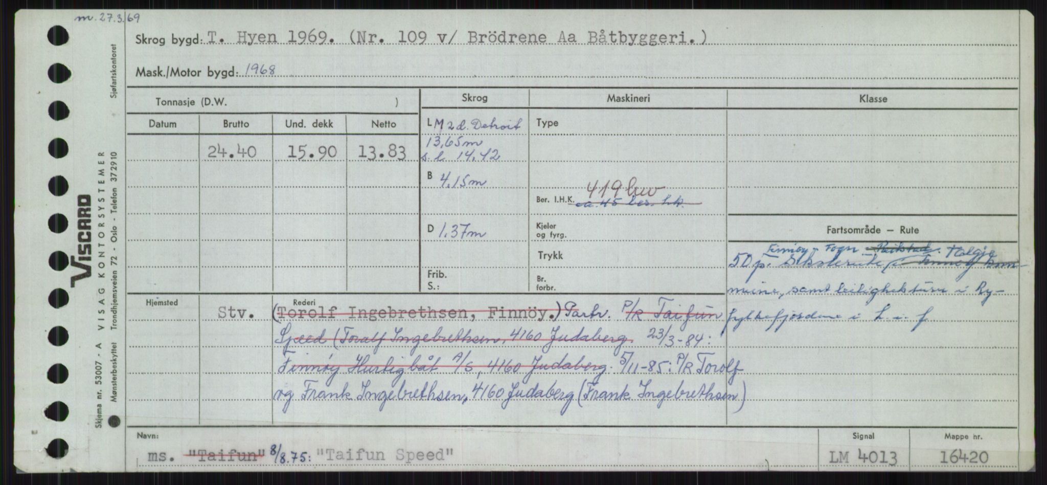 Sjøfartsdirektoratet med forløpere, Skipsmålingen, RA/S-1627/H/Ha/L0006/0001: Fartøy, Sver-Å / Fartøy, Sver-T, s. 173