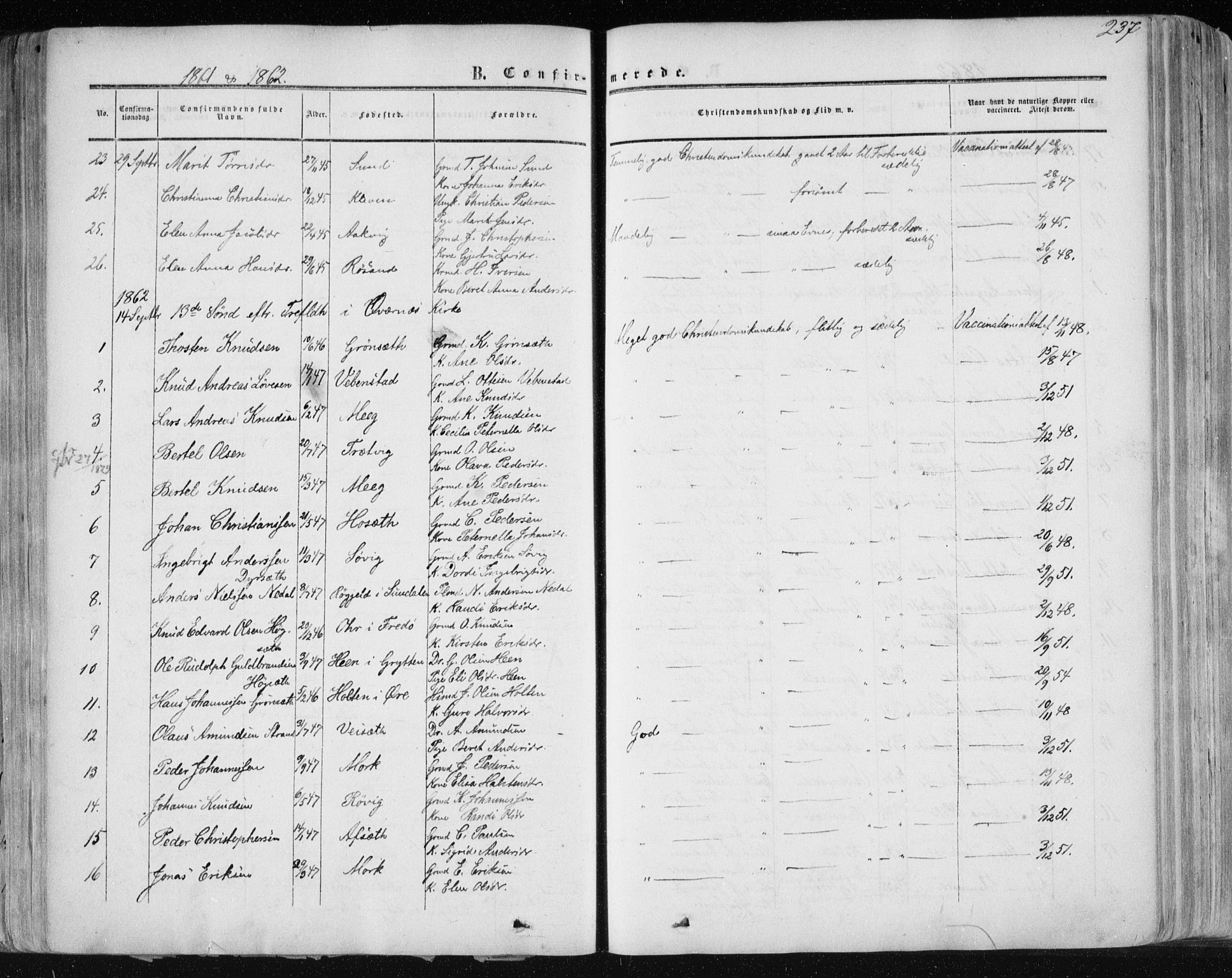 Ministerialprotokoller, klokkerbøker og fødselsregistre - Møre og Romsdal, AV/SAT-A-1454/568/L0804: Ministerialbok nr. 568A11, 1854-1868, s. 237