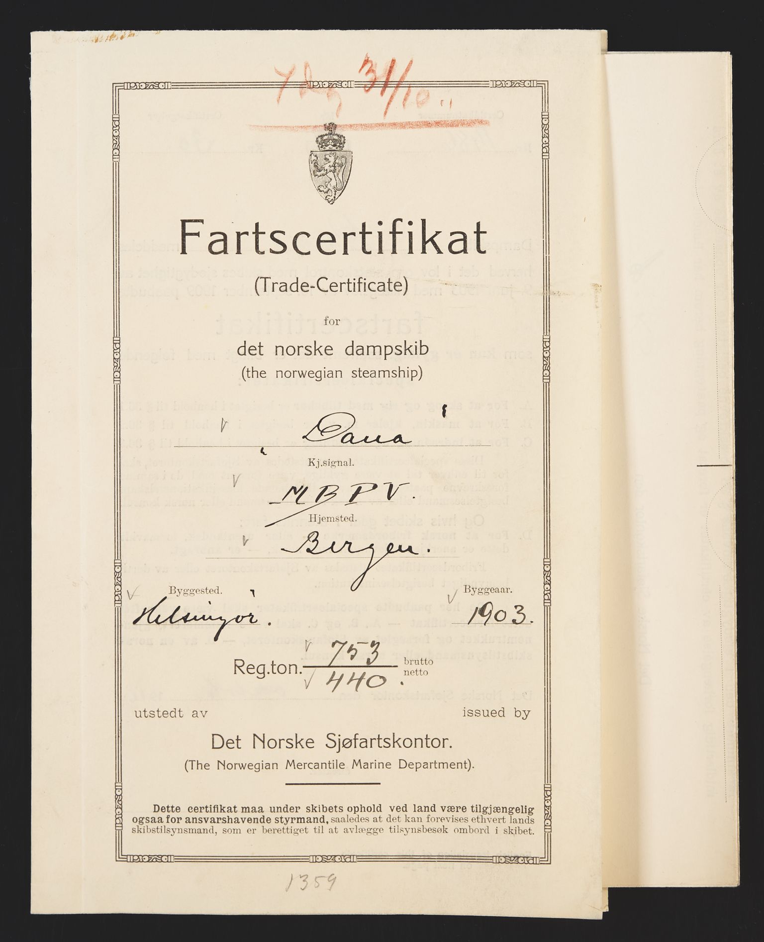 Sjøfartsdirektoratet med forløpere, skipsmapper slettede skip, AV/RA-S-4998/F/Fa/L0232: --, 1882-1935, s. 22