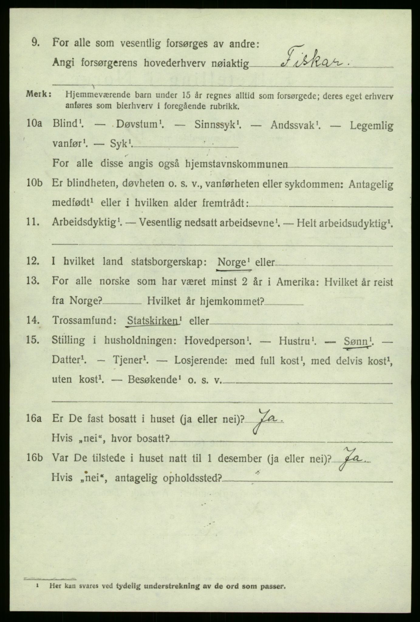SAB, Folketelling 1920 for 1412 Solund herred, 1920, s. 1101