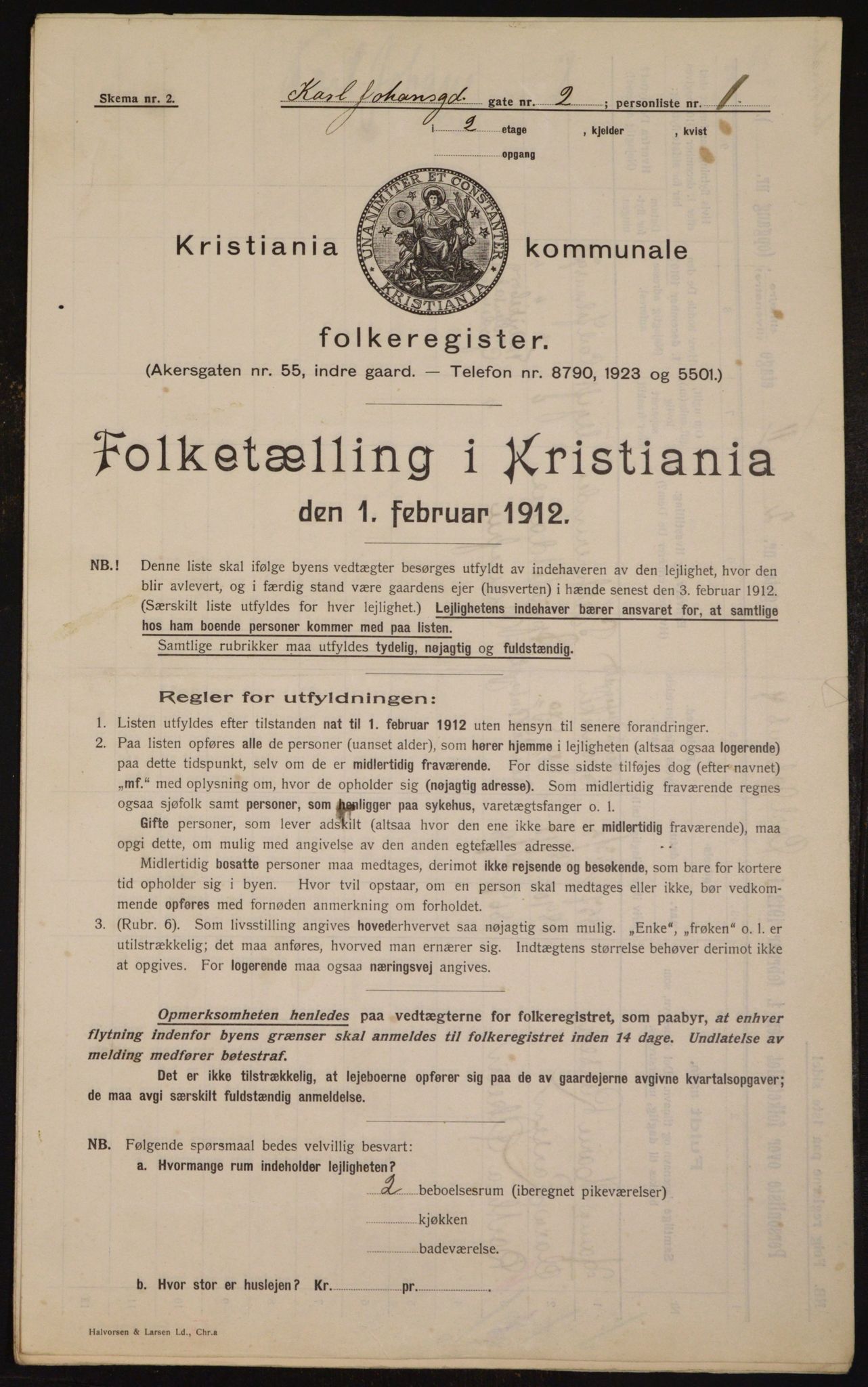 OBA, Kommunal folketelling 1.2.1912 for Kristiania, 1912, s. 48996