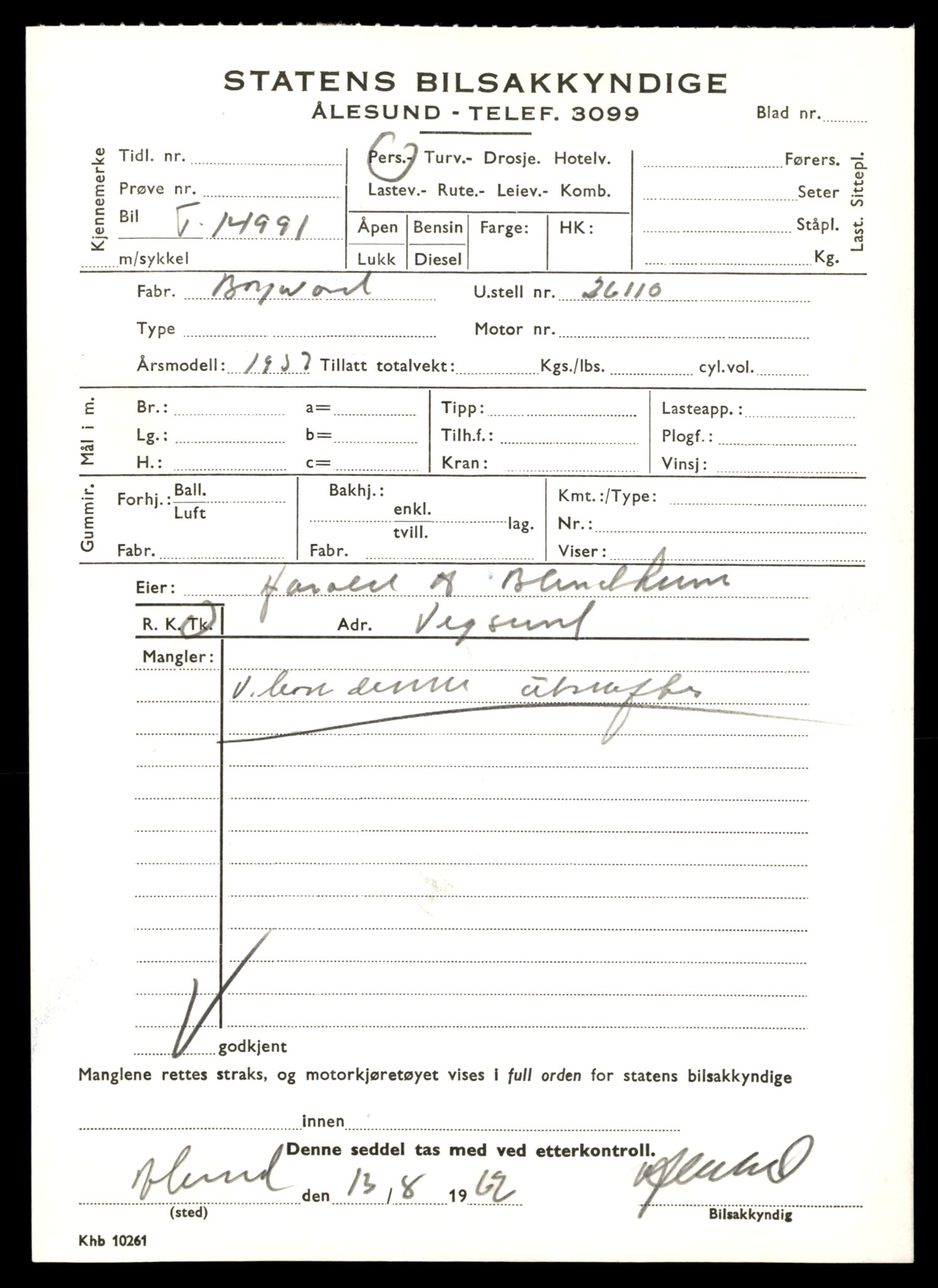 Møre og Romsdal vegkontor - Ålesund trafikkstasjon, AV/SAT-A-4099/F/Fe/L0049: Registreringskort for kjøretøy T 14864 - T 18613, 1927-1998, s. 3051