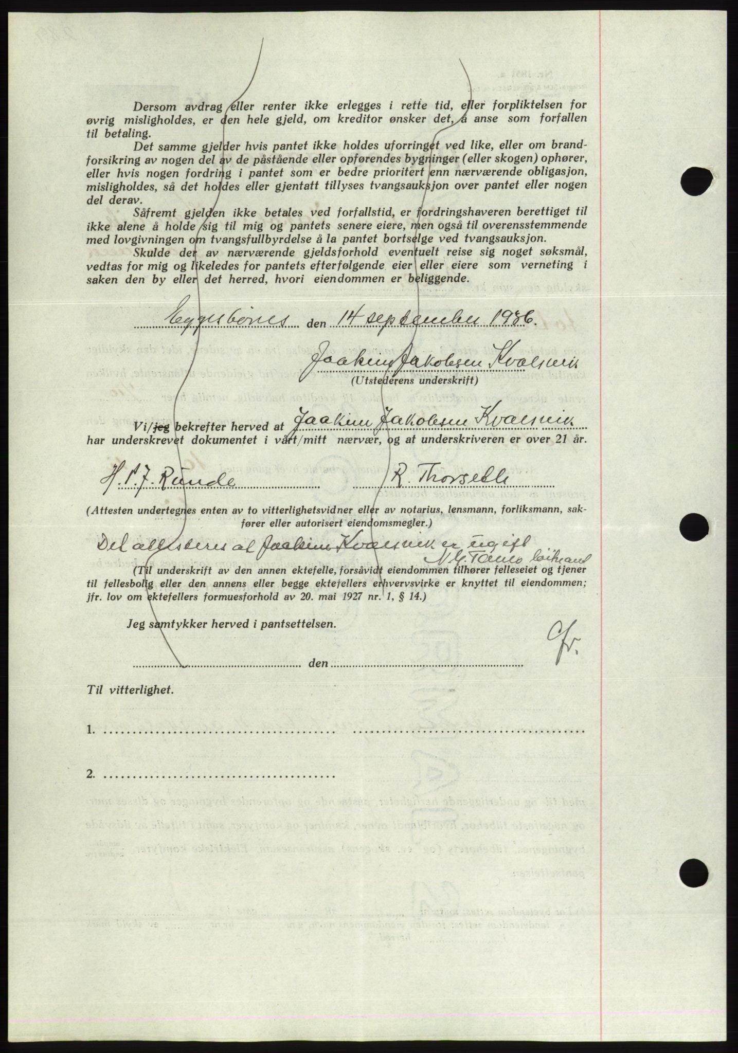 Søre Sunnmøre sorenskriveri, AV/SAT-A-4122/1/2/2C/L0061: Pantebok nr. 55, 1936-1936, Dagboknr: 1287/1936