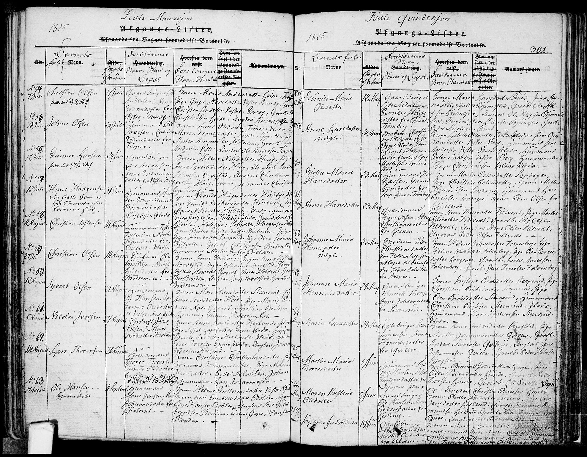 Eidsberg prestekontor Kirkebøker, AV/SAO-A-10905/F/Fa/L0007: Ministerialbok nr. I 7, 1814-1832, s. 301