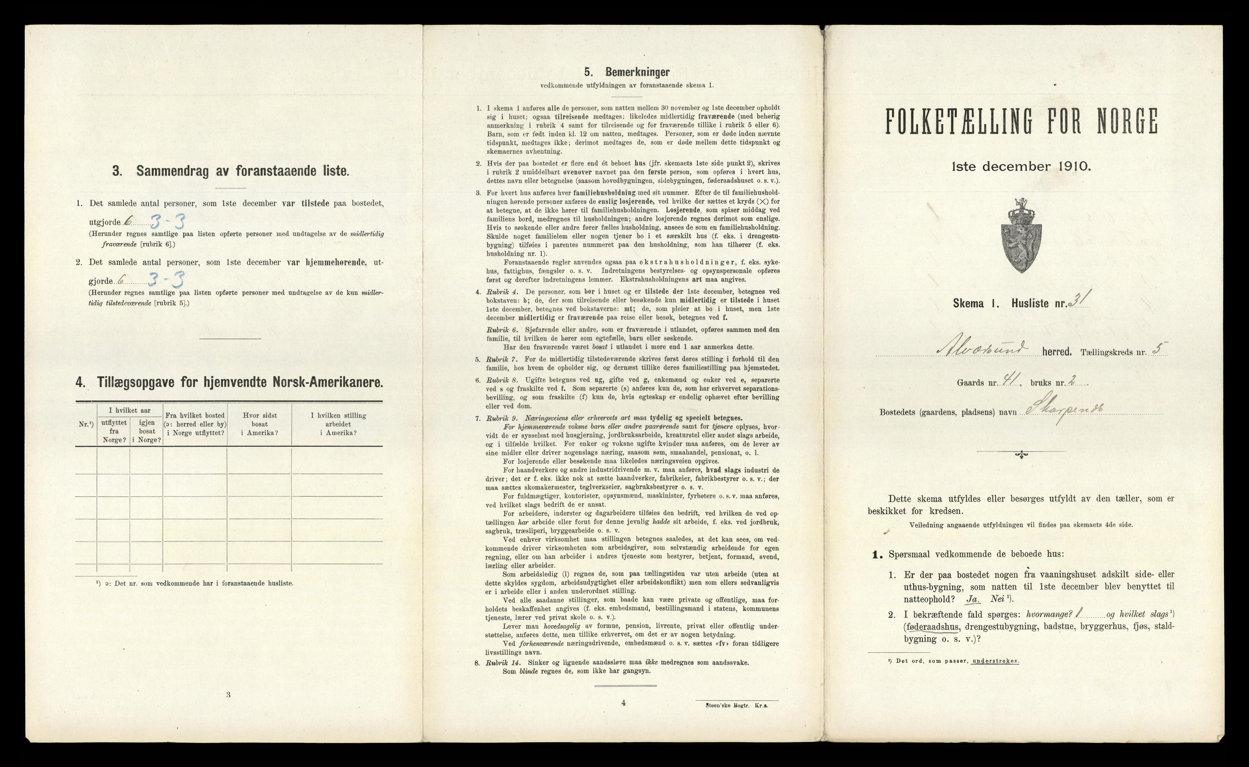 RA, Folketelling 1910 for 1257 Alversund herred, 1910, s. 498