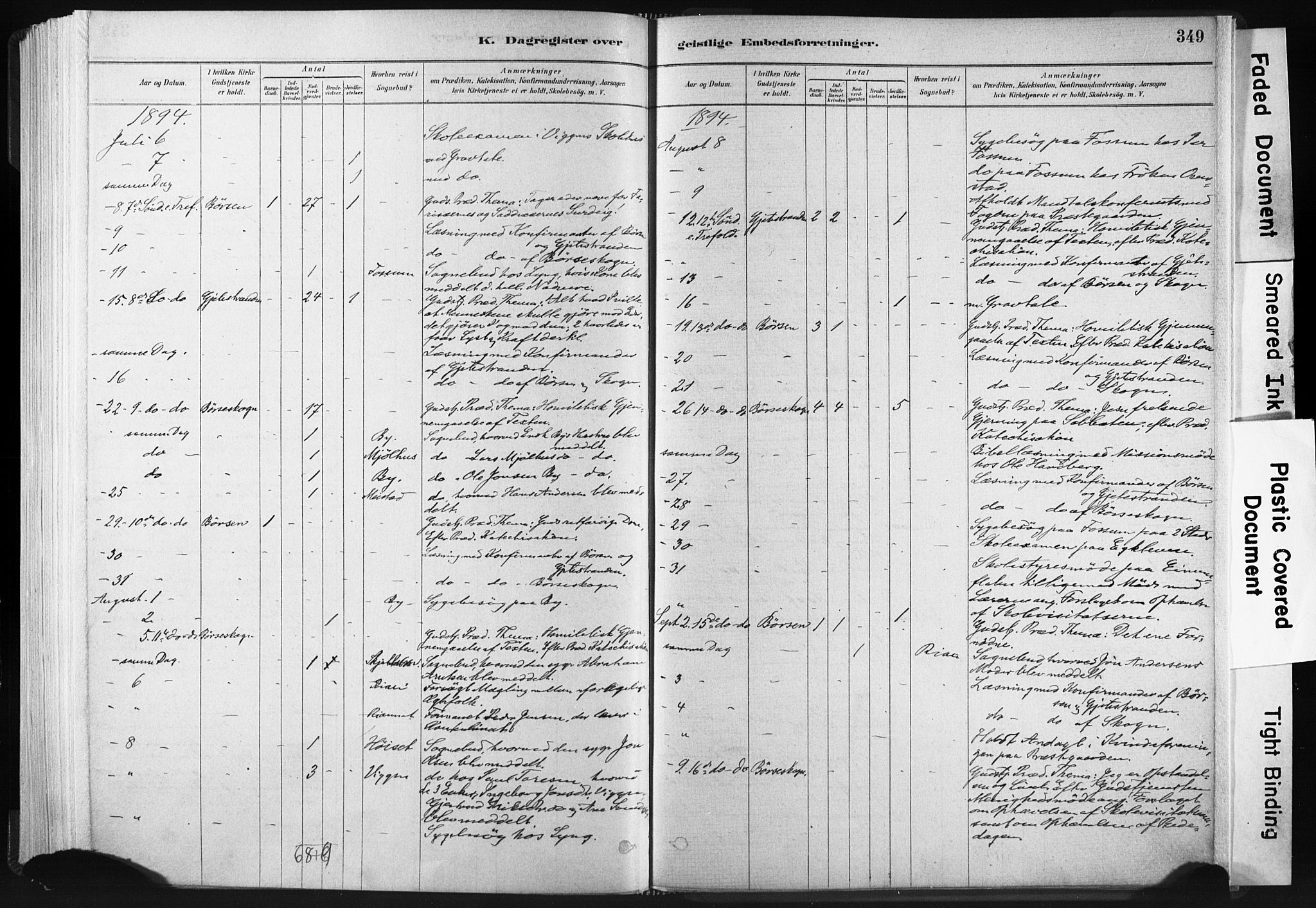 Ministerialprotokoller, klokkerbøker og fødselsregistre - Sør-Trøndelag, SAT/A-1456/665/L0773: Ministerialbok nr. 665A08, 1879-1905, s. 349