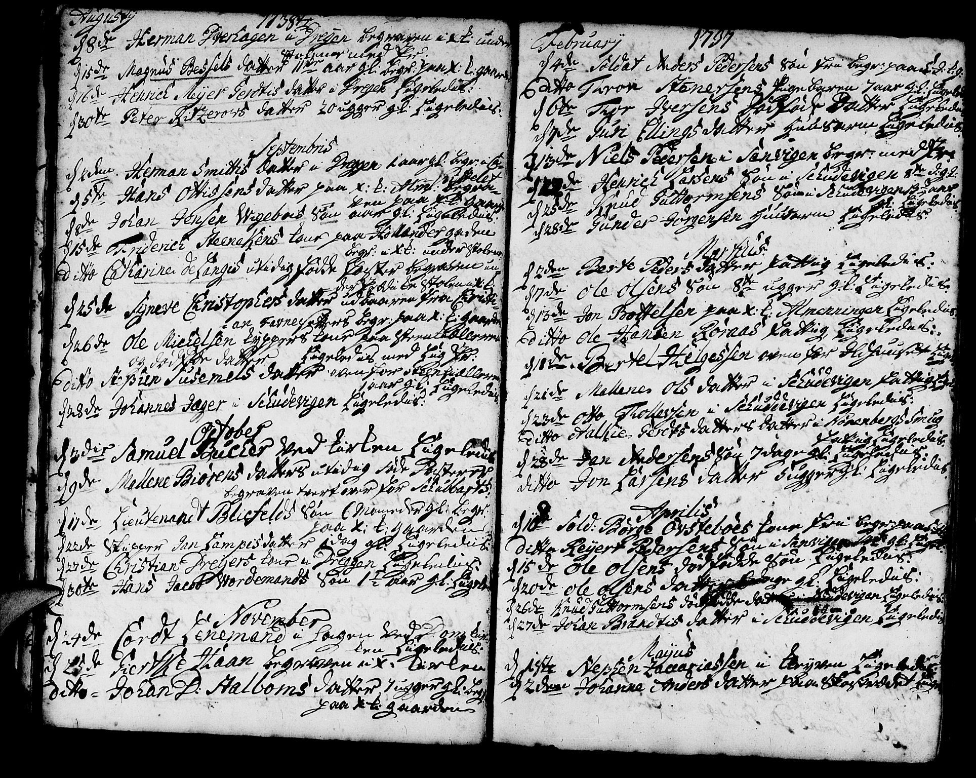Korskirken sokneprestembete, SAB/A-76101/H/Haa/L0011: Ministerialbok nr. A 11, 1731-1785, s. 19