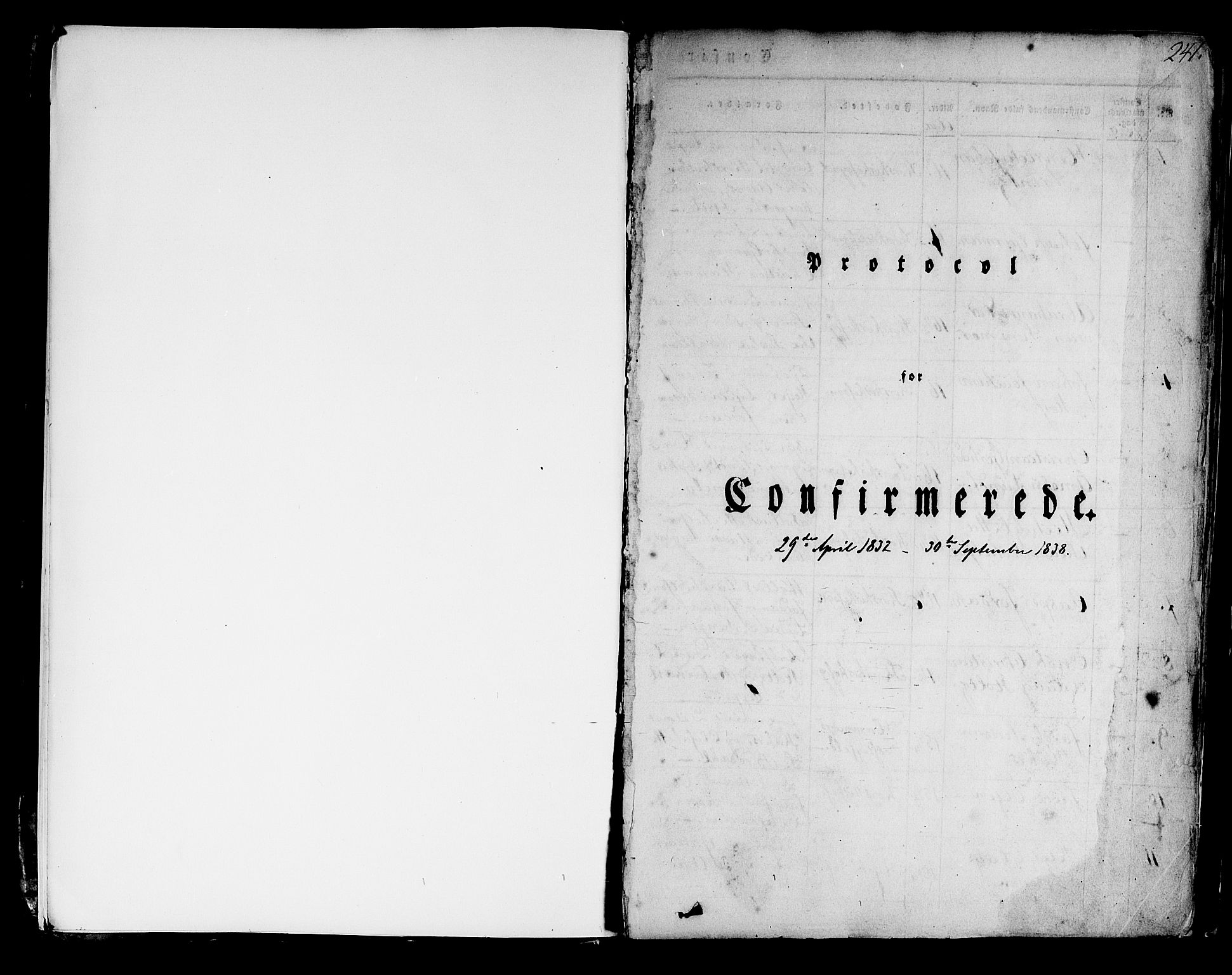 Korskirken sokneprestembete, AV/SAB-A-76101/H/Hab: Klokkerbok nr. A 5II, 1831-1844, s. 241