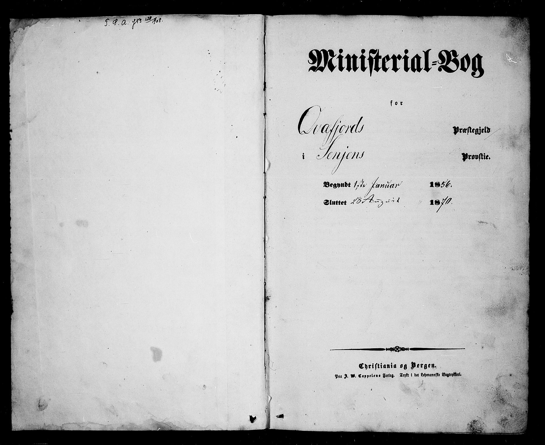 Kvæfjord sokneprestkontor, SATØ/S-1323/G/Ga/Gab/L0003klokker: Klokkerbok nr. 3, 1856-1870