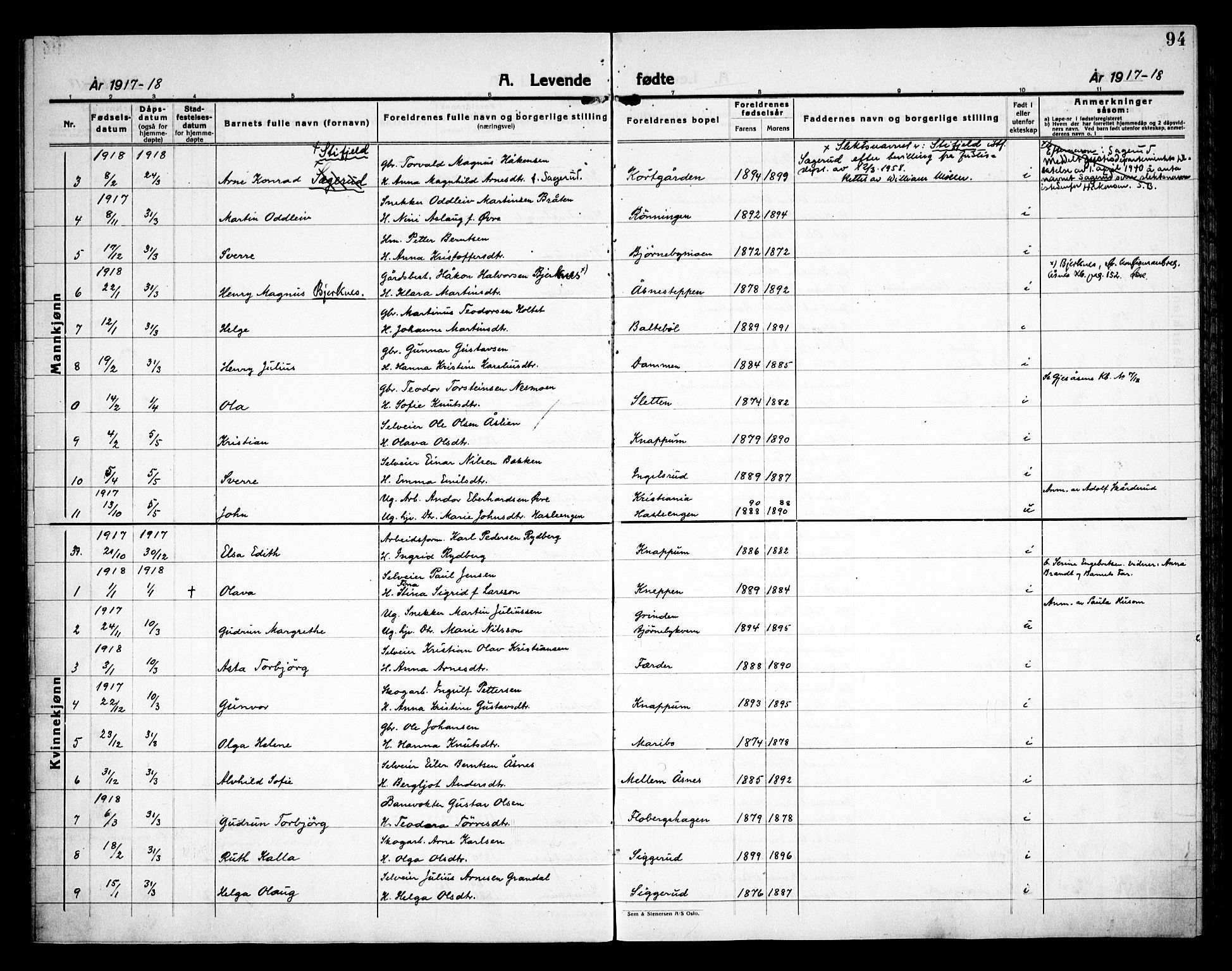 Åsnes prestekontor, AV/SAH-PREST-042/H/Ha/Haa/L0000C: Ministerialbok nr. 0A, 1890-1929, s. 94