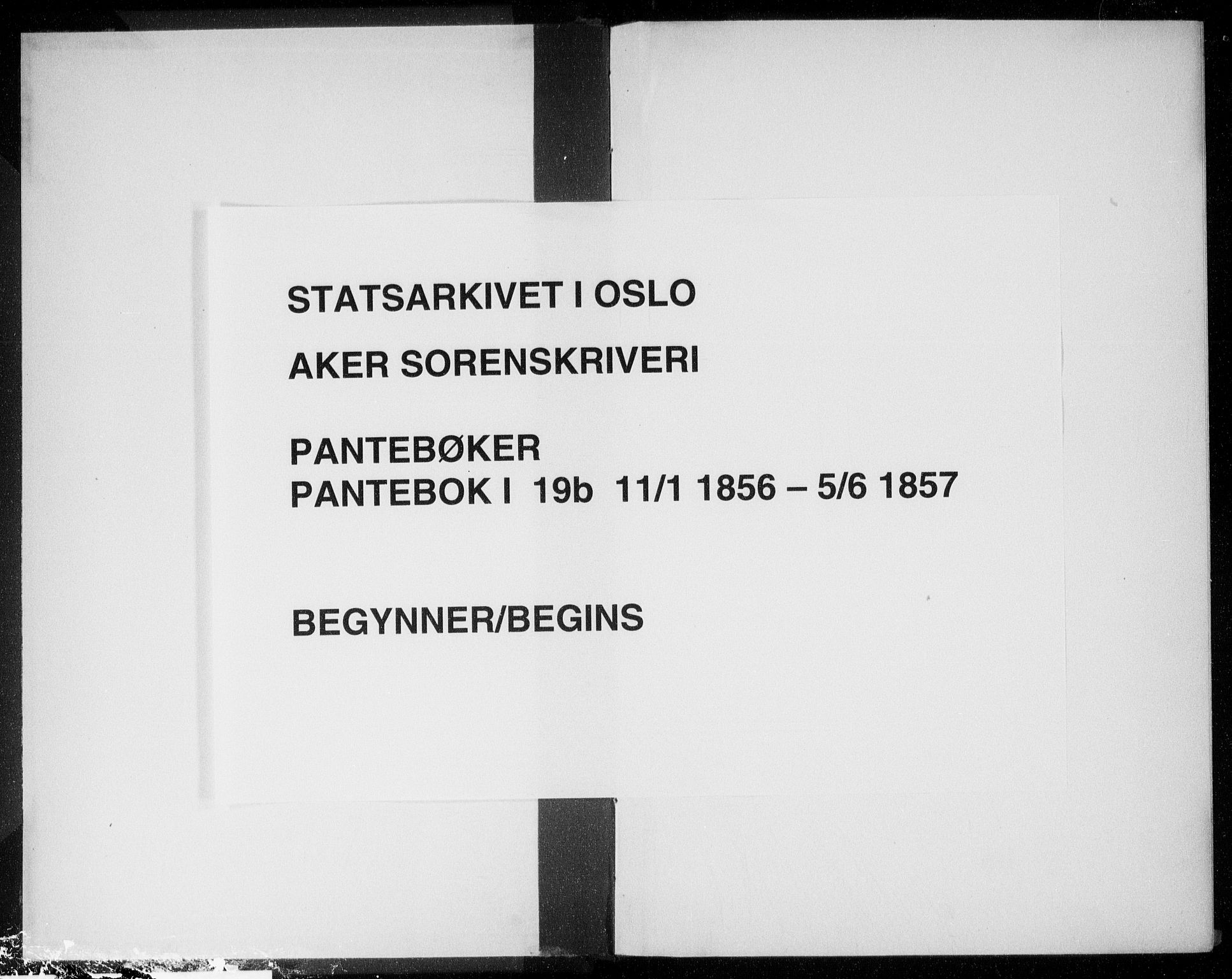 Aker sorenskriveri, SAO/A-10895/G/Gb/Gba/L0019b: Pantebok nr. I 19b, 1856-1857