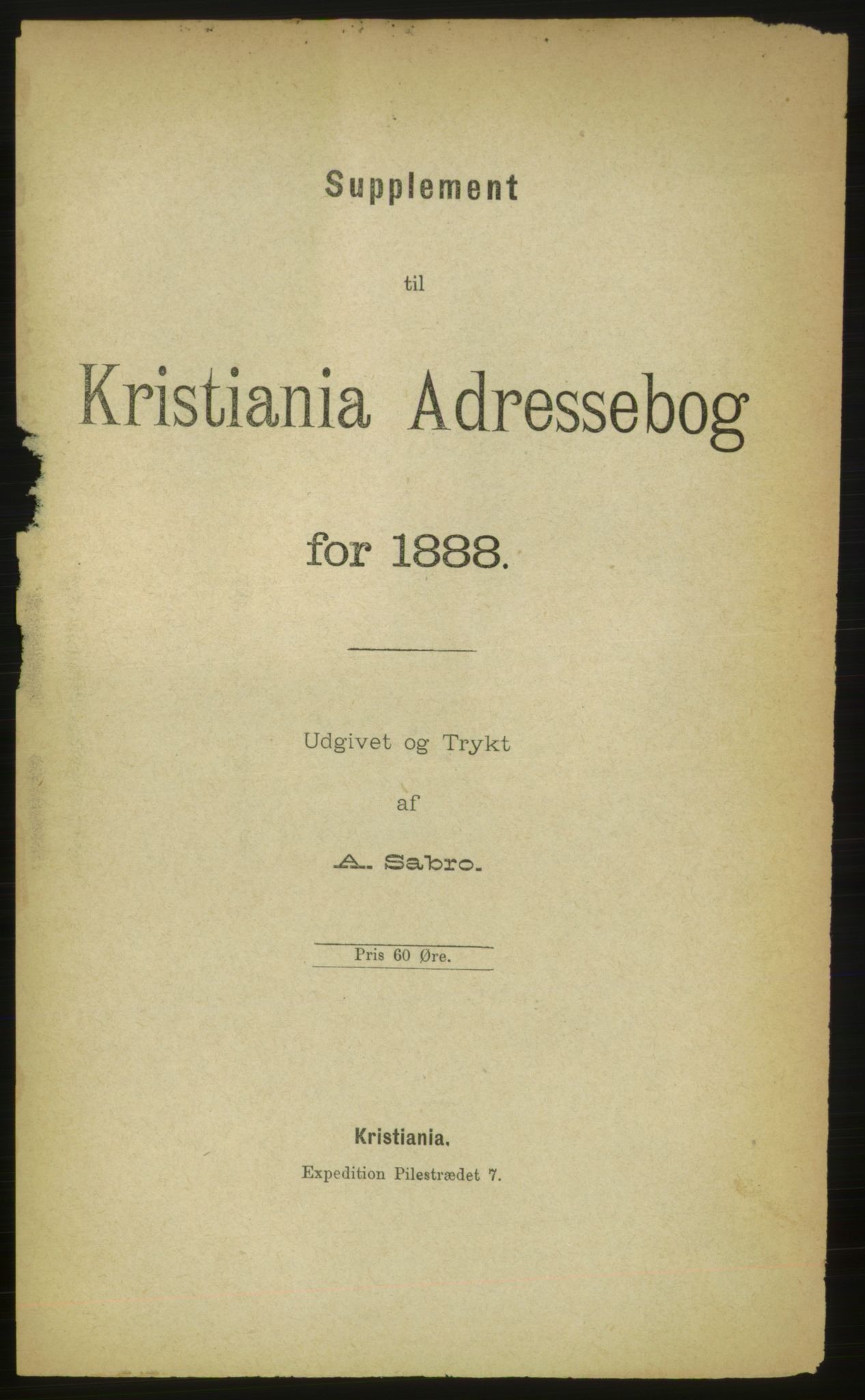 Kristiania/Oslo adressebok, PUBL/-, 1888