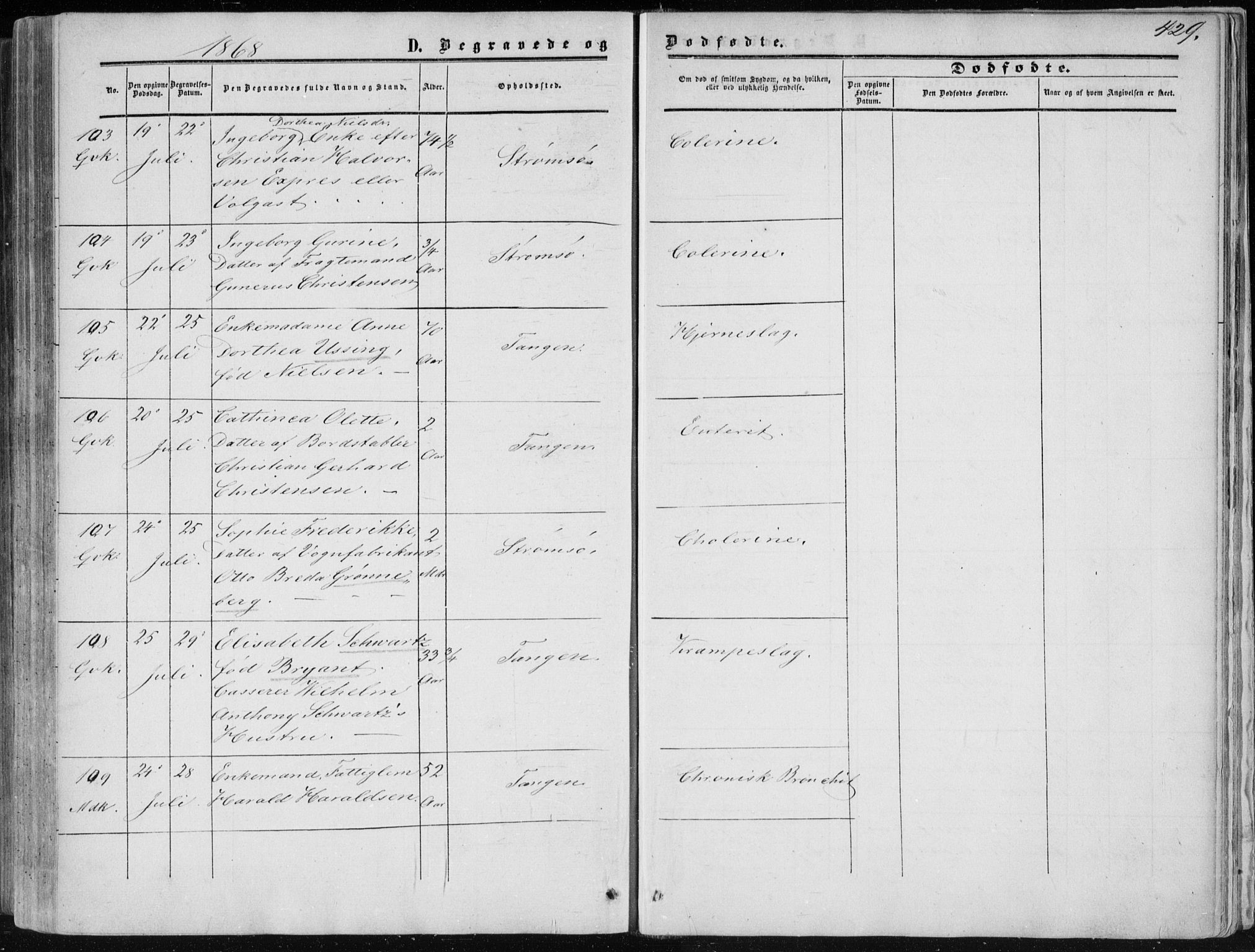 Strømsø kirkebøker, SAKO/A-246/F/Fa/L0015: Ministerialbok nr. I 15, 1859-1868, s. 429