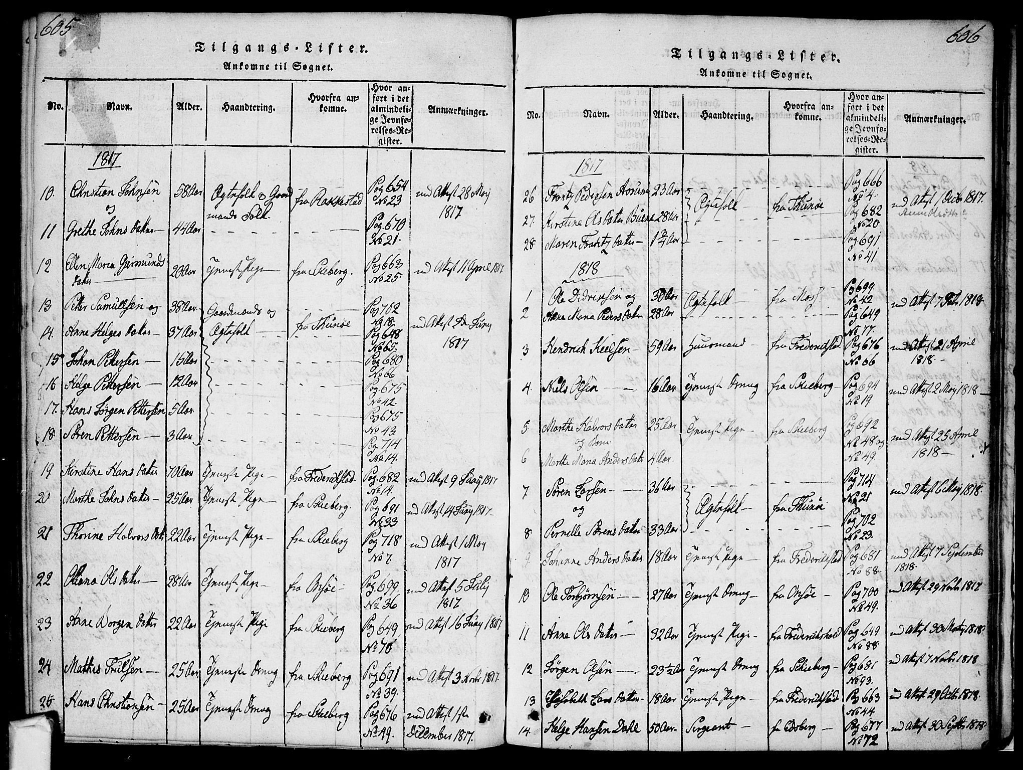 Borge prestekontor Kirkebøker, SAO/A-10903/F/Fa/L0003: Ministerialbok nr. I 3, 1815-1836, s. 605-606