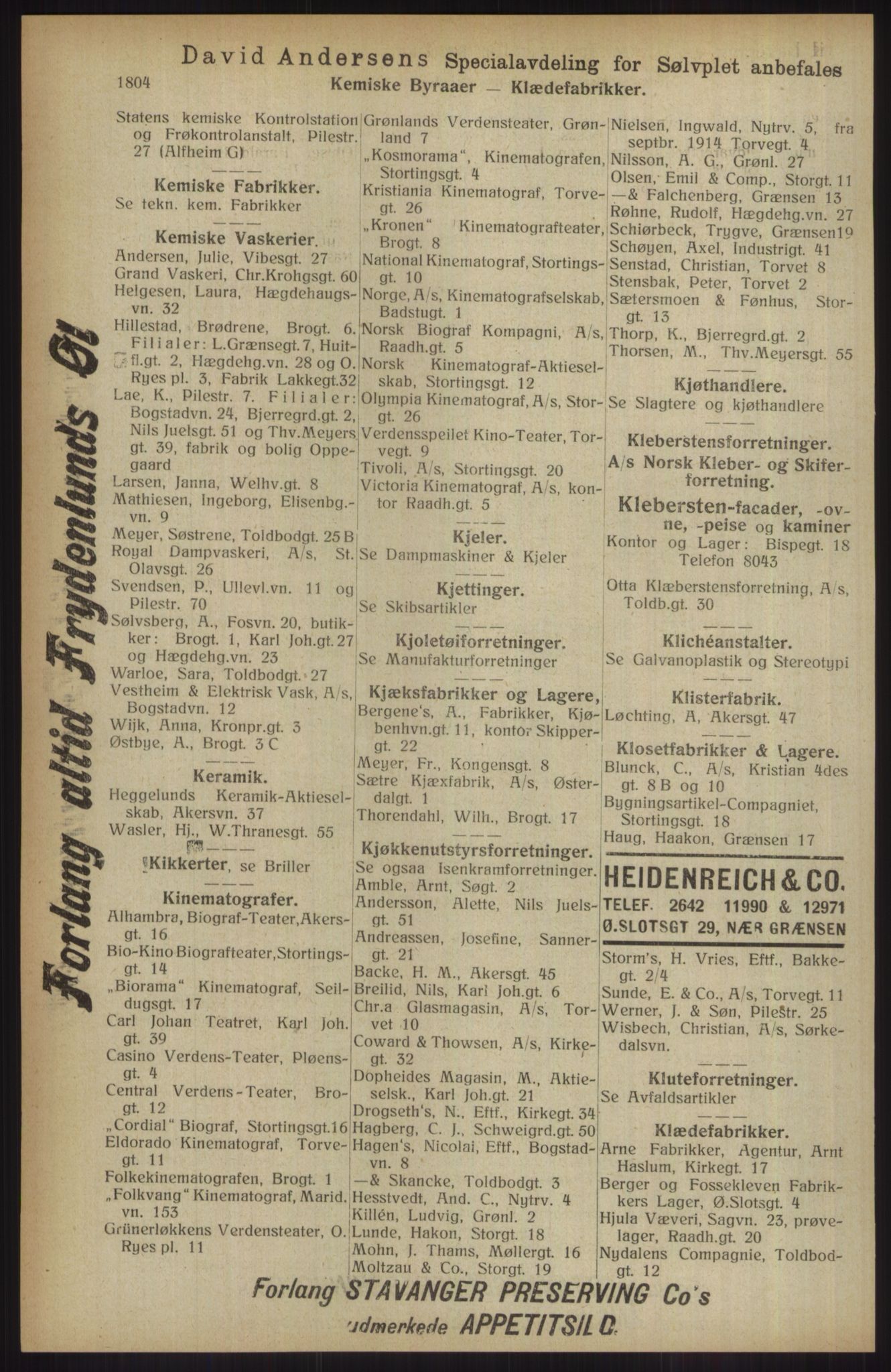 Kristiania/Oslo adressebok, PUBL/-, 1914, s. 1804