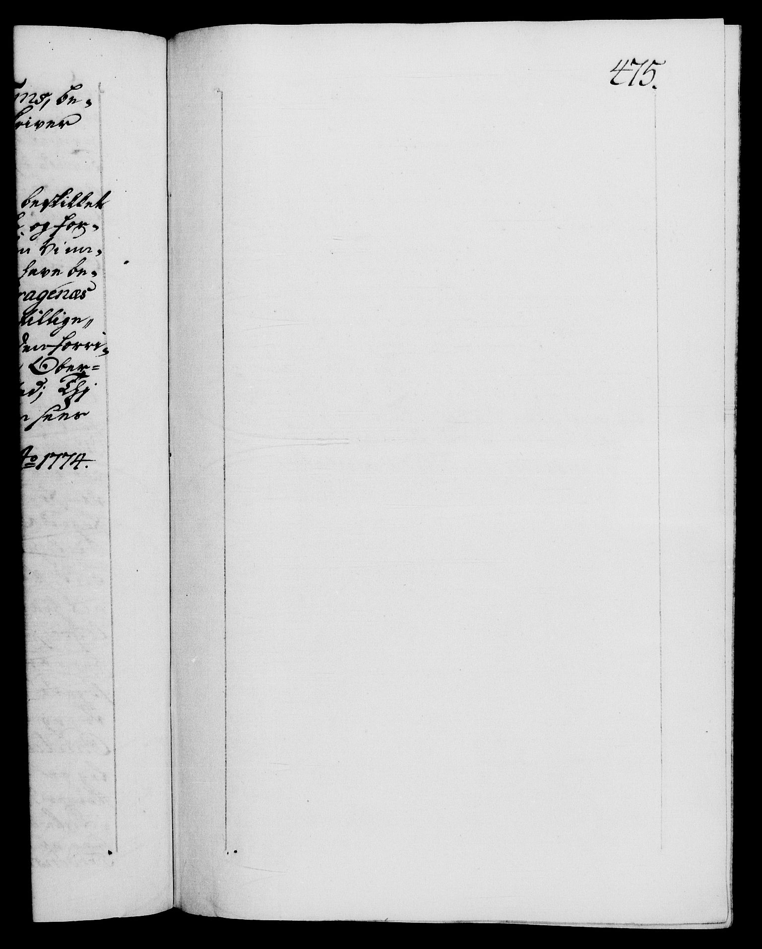 Danske Kanselli 1572-1799, RA/EA-3023/F/Fc/Fca/Fcaa/L0046: Norske registre, 1773-1775, s. 475a