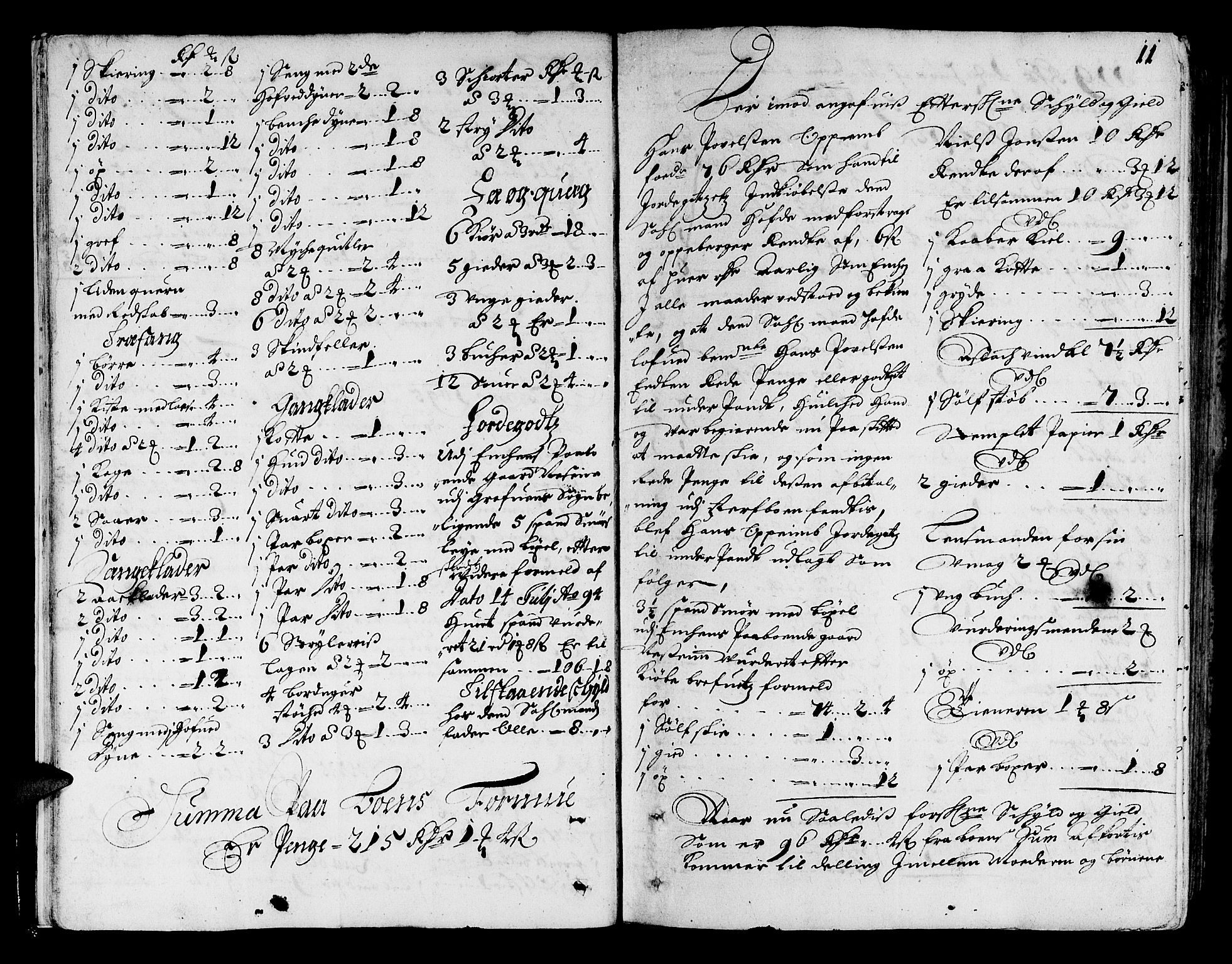 Hardanger og Voss sorenskriveri, AV/SAB-A-2501/4/4A/4Ac/L0001: Skifterettsprotokoll for sorenskriveriet, 1695-1707, s. 10b-11a