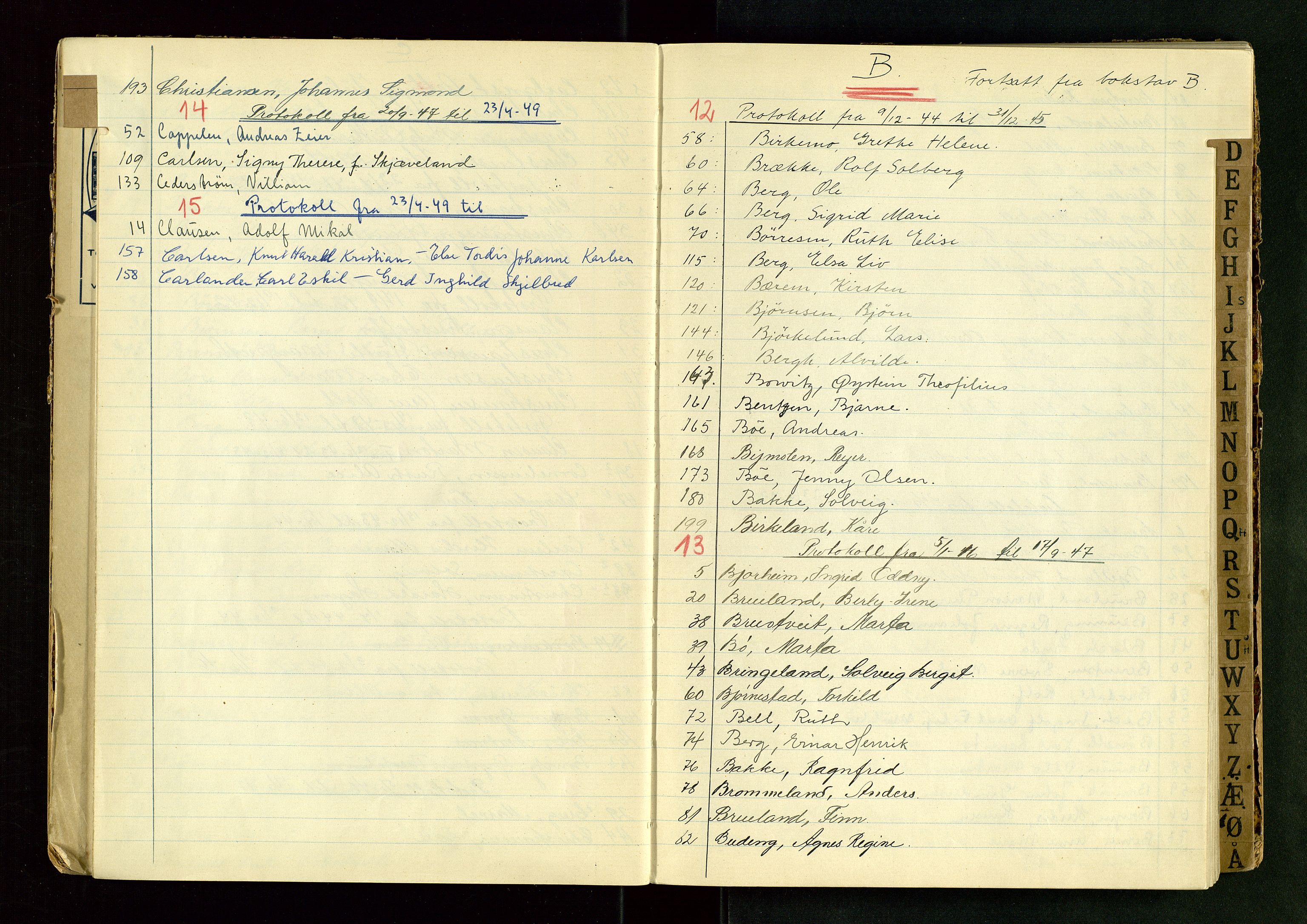 Stavanger byrett, AV/SAST-A-100455/001/6/62/62A/L0002: Vigselsregister, 1940-1950