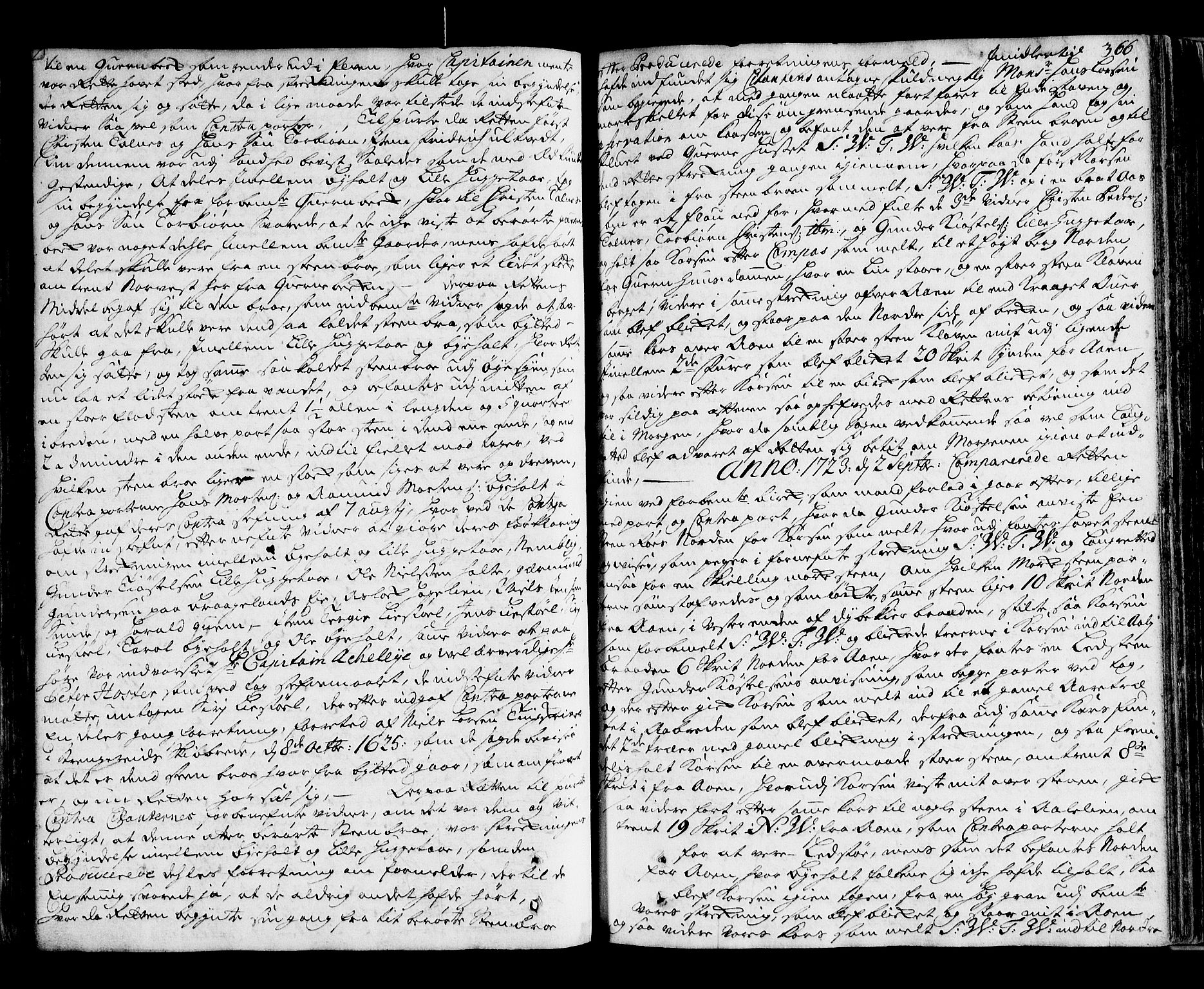 Nedenes sorenskriveri før 1824, SAK/1221-0007/F/Fa/L0019: Tingbok uten register nr 14, 1720-1724, s. 365b-366a