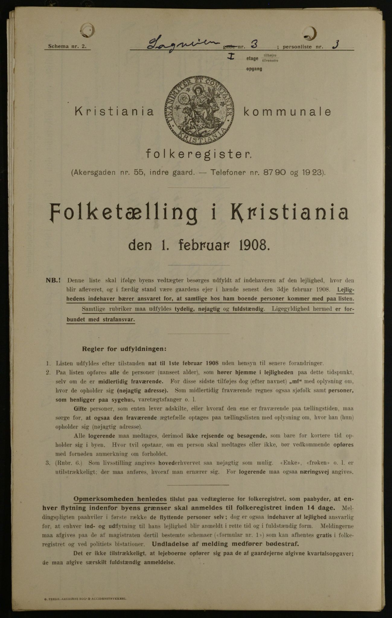 OBA, Kommunal folketelling 1.2.1908 for Kristiania kjøpstad, 1908, s. 77892