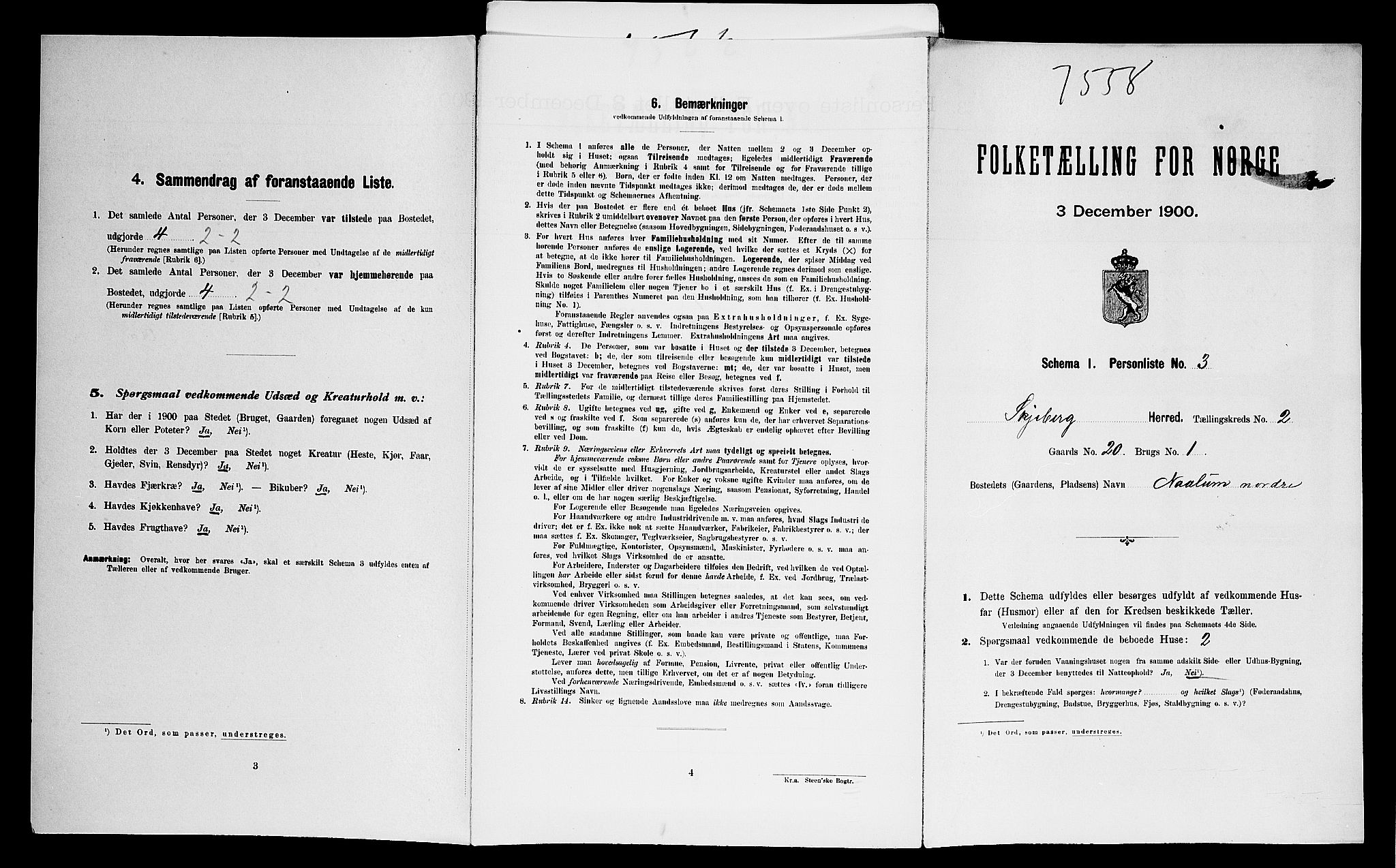 SAO, Folketelling 1900 for 0115 Skjeberg herred, 1900, s. 492
