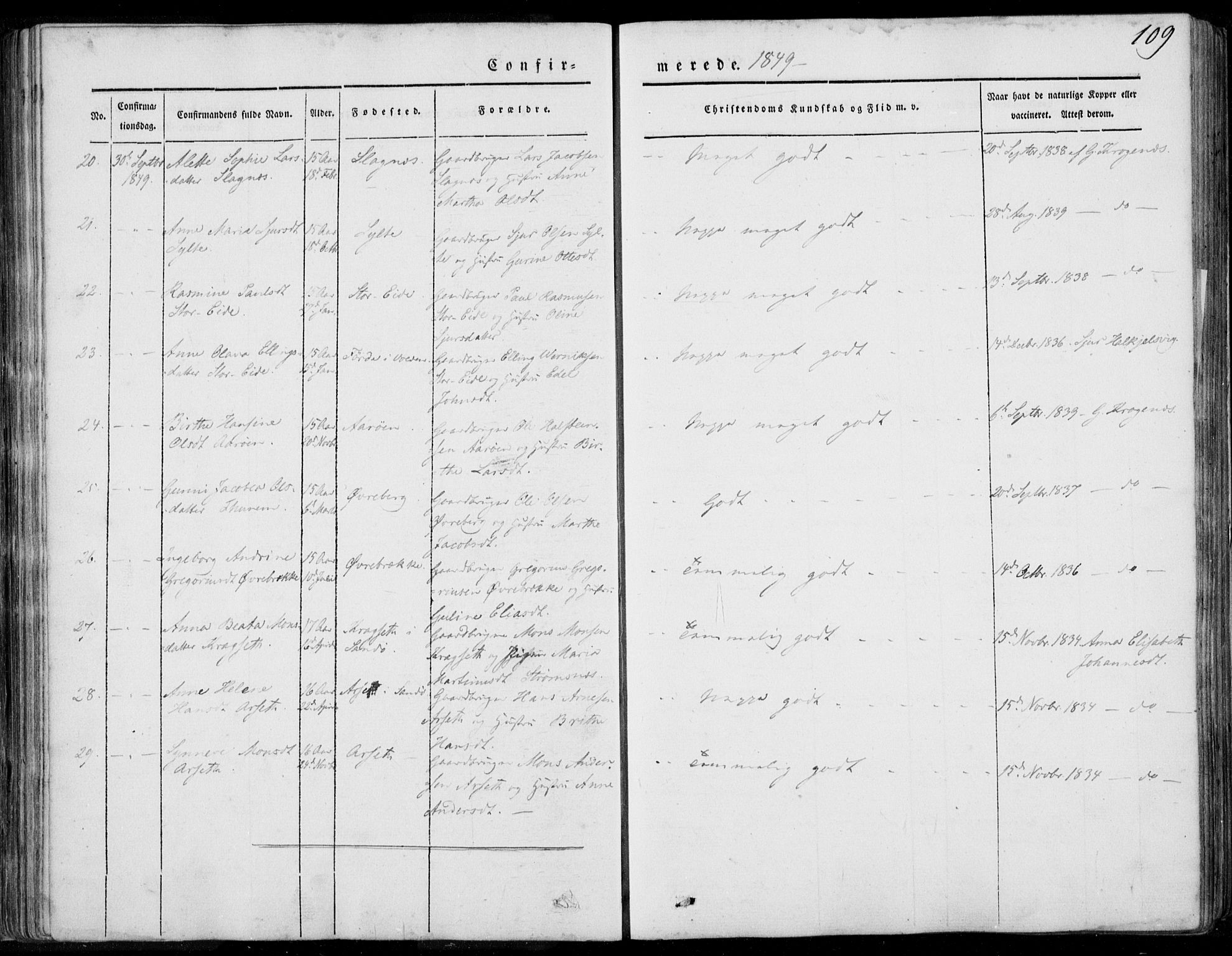 Ministerialprotokoller, klokkerbøker og fødselsregistre - Møre og Romsdal, AV/SAT-A-1454/501/L0006: Ministerialbok nr. 501A06, 1844-1868, s. 109