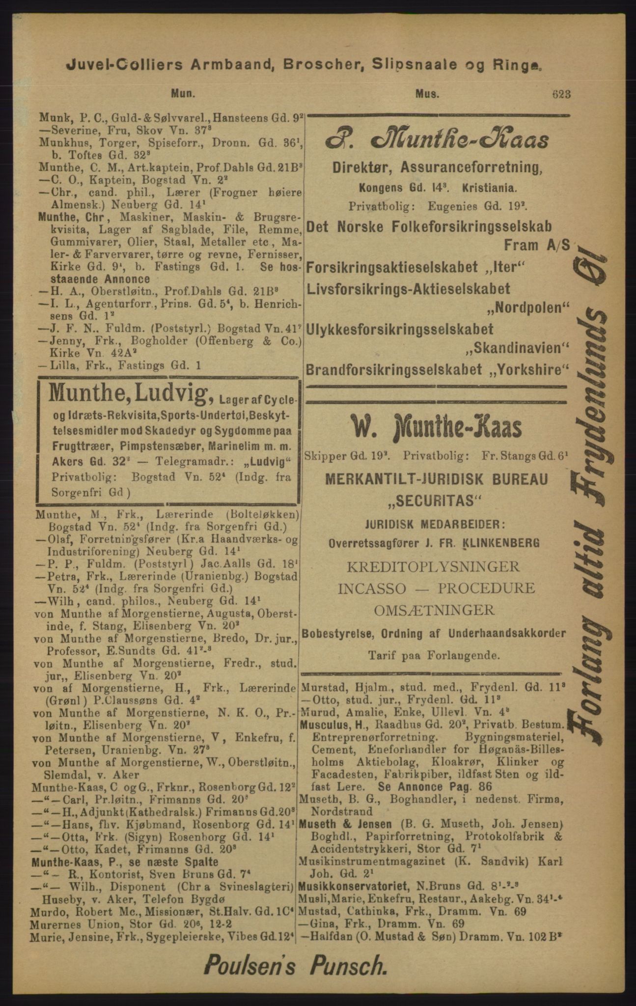 Kristiania/Oslo adressebok, PUBL/-, 1905, s. 623