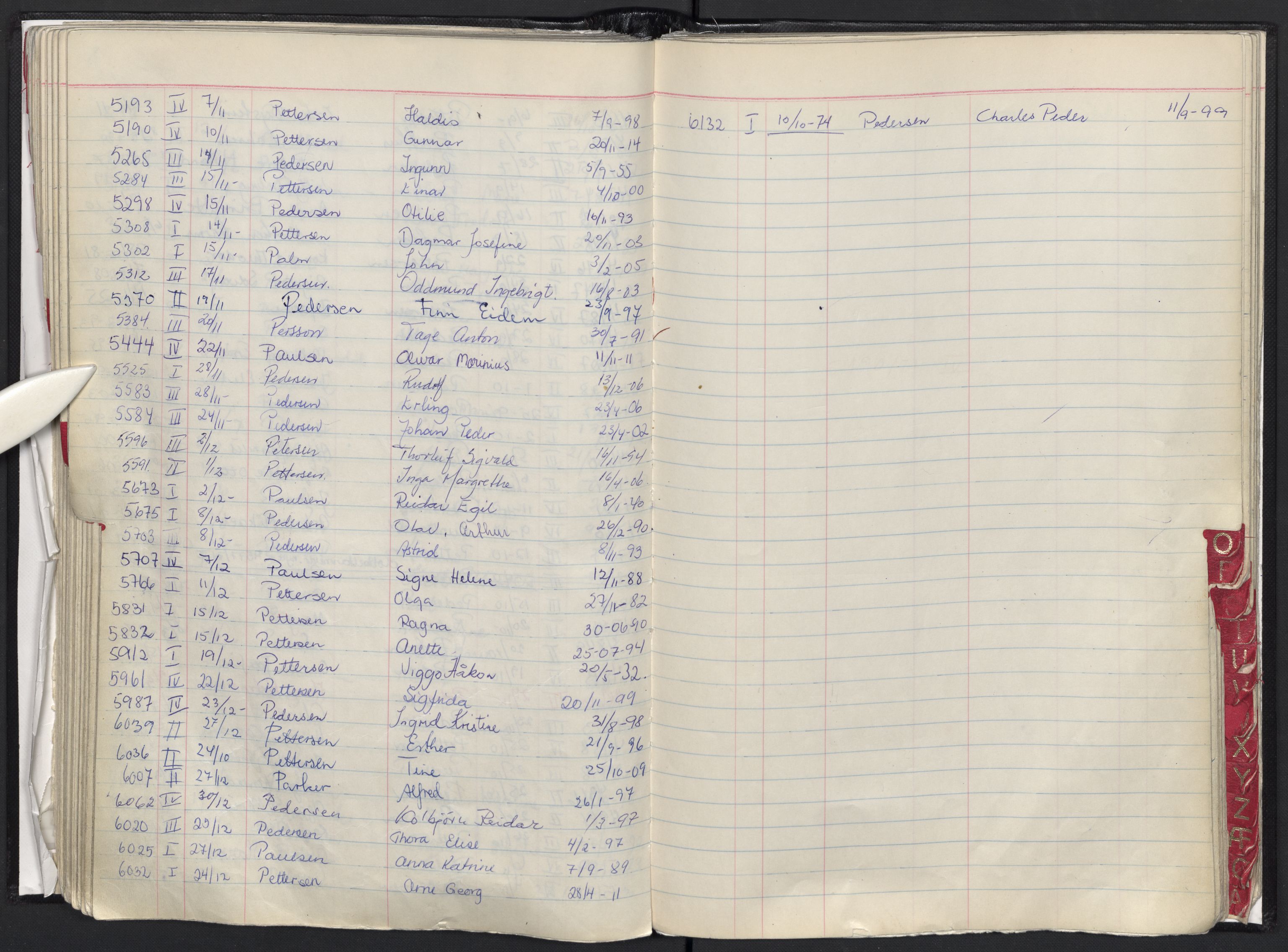 Oslo skifterett, AV/SAO-A-10383/F/Fa/Faa/L0074: Navneregister dødsfallssaker, avd. I-IV, 1974