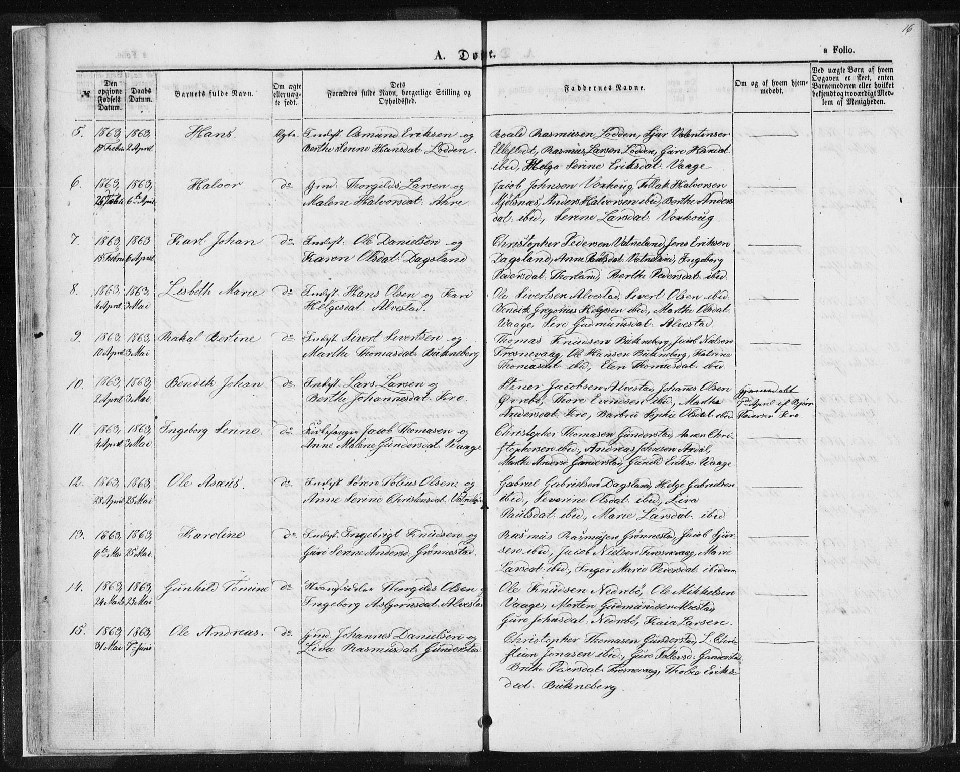 Tysvær sokneprestkontor, AV/SAST-A -101864/H/Ha/Haa/L0004: Ministerialbok nr. A 4, 1857-1878, s. 16