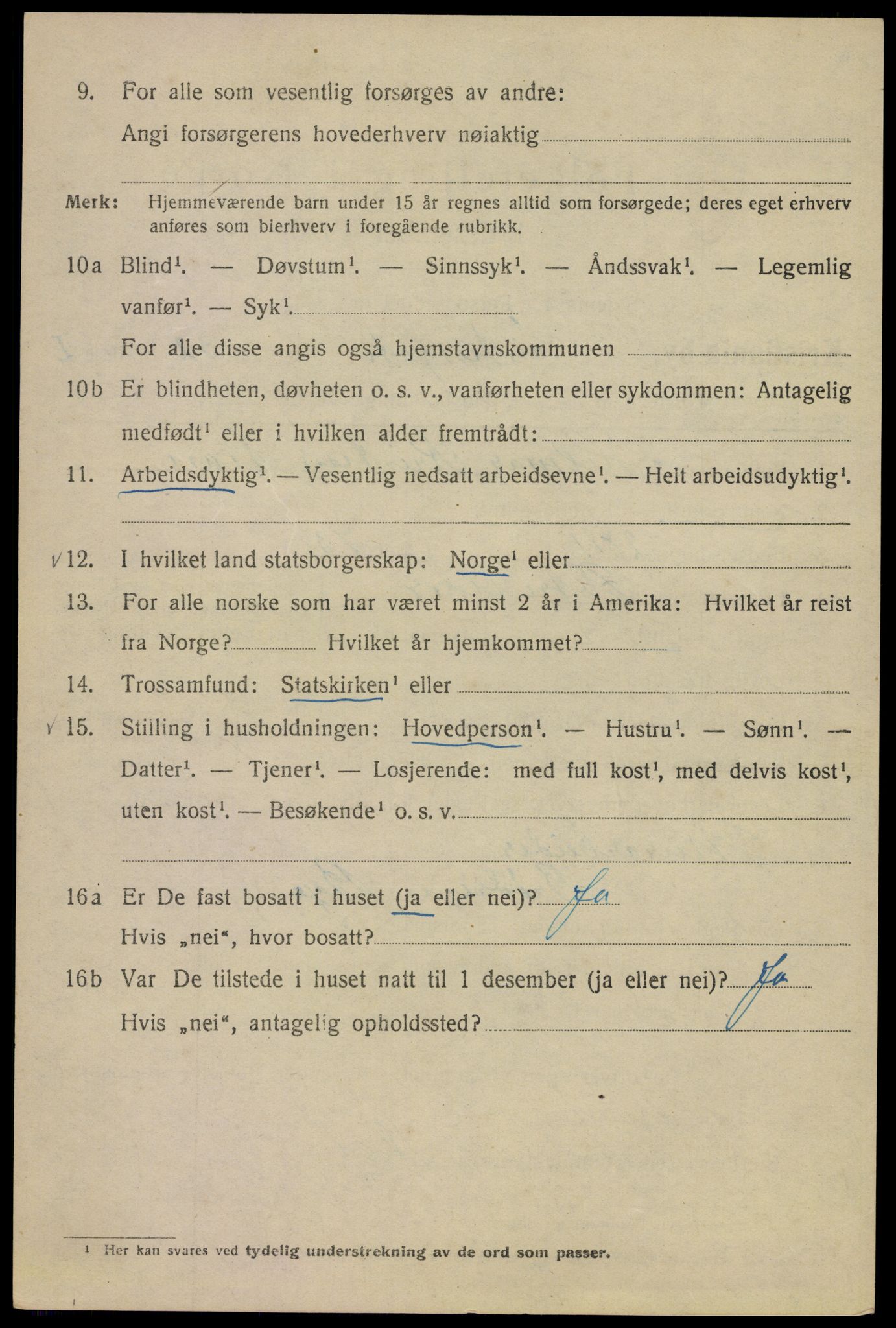 SAO, Folketelling 1920 for 0301 Kristiania kjøpstad, 1920, s. 186398