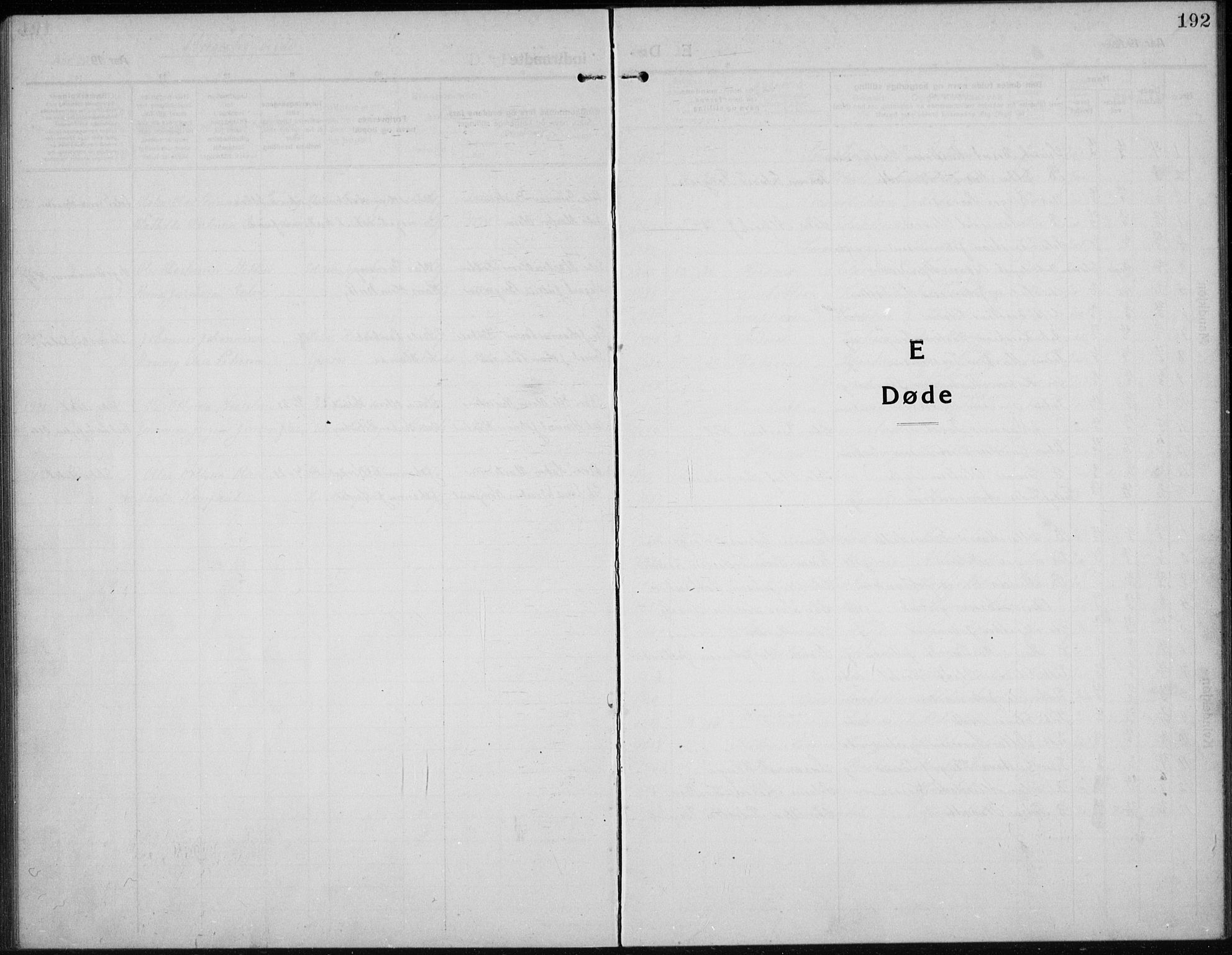 Hof prestekontor, SAH/PREST-038/H/Ha/Hab/L0002: Klokkerbok nr. 2, 1915-1934, s. 192