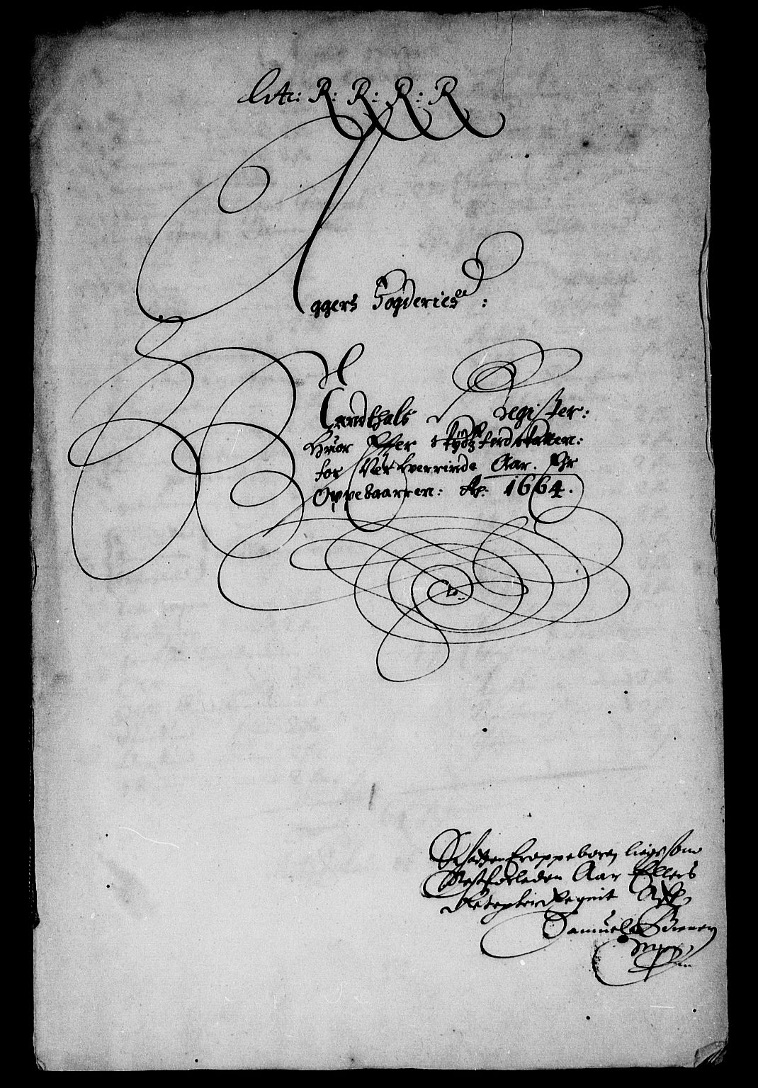 Rentekammeret inntil 1814, Reviderte regnskaper, Stiftamtstueregnskaper, Landkommissariatet på Akershus og Akershus stiftamt, AV/RA-EA-5869/R/Ra/L0025: Landkommissariatet på Akershus, 1664