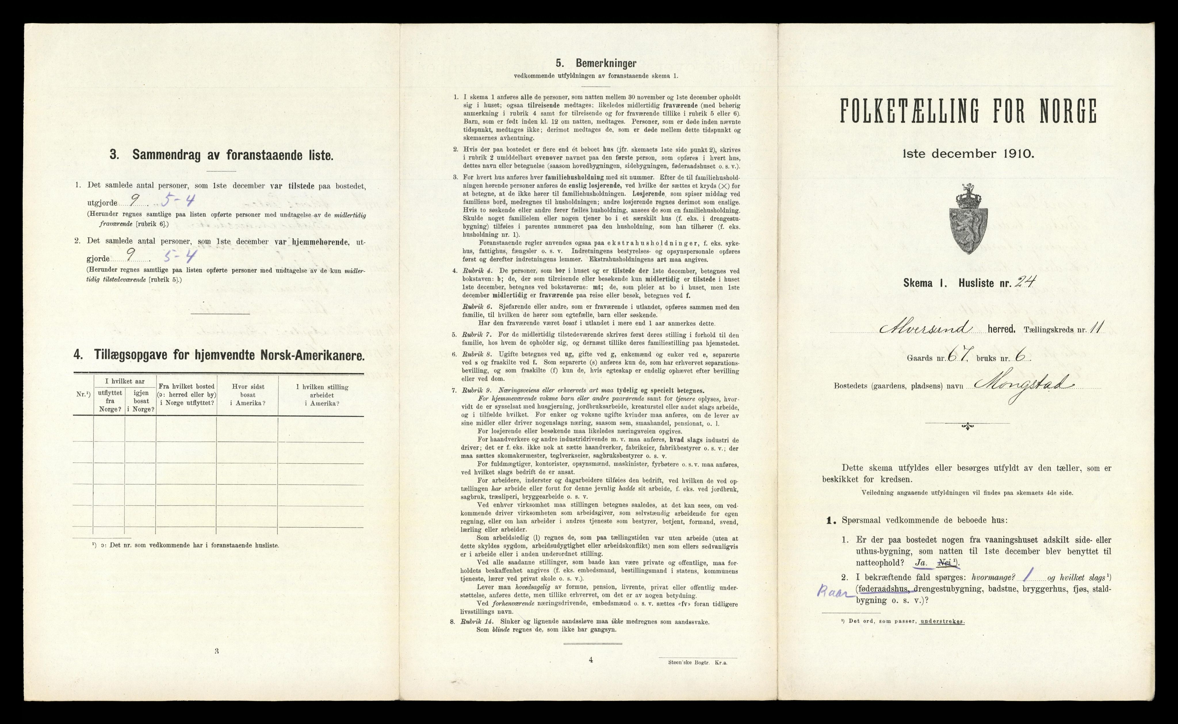 RA, Folketelling 1910 for 1257 Alversund herred, 1910, s. 872