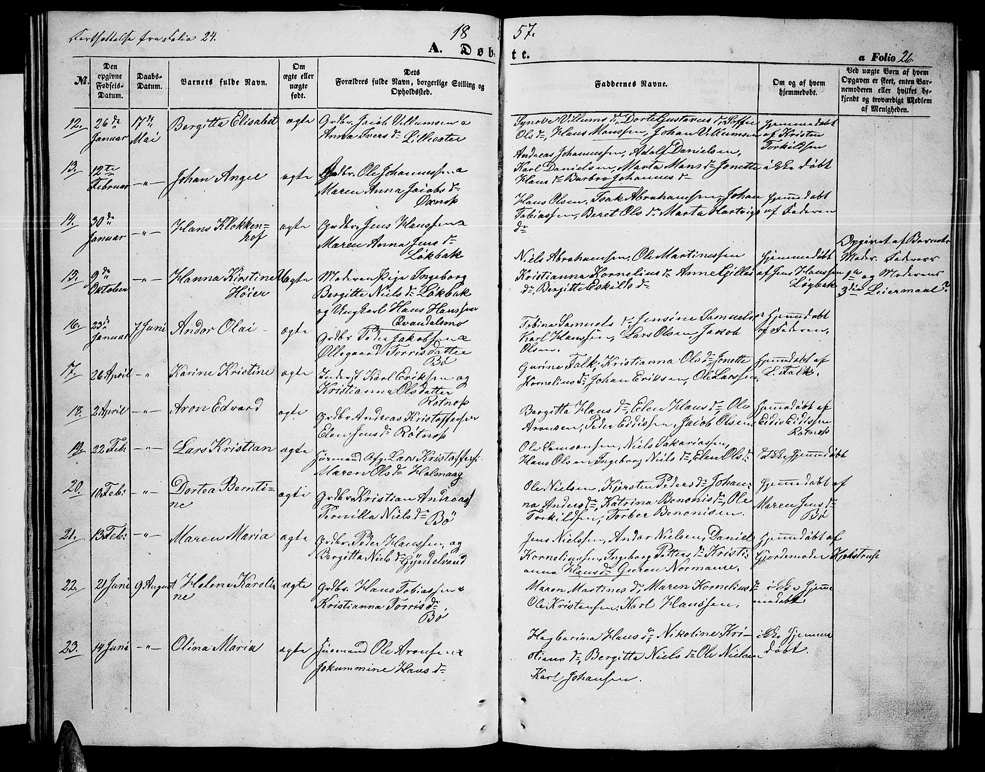 Ministerialprotokoller, klokkerbøker og fødselsregistre - Nordland, AV/SAT-A-1459/855/L0814: Klokkerbok nr. 855C03, 1851-1864, s. 26