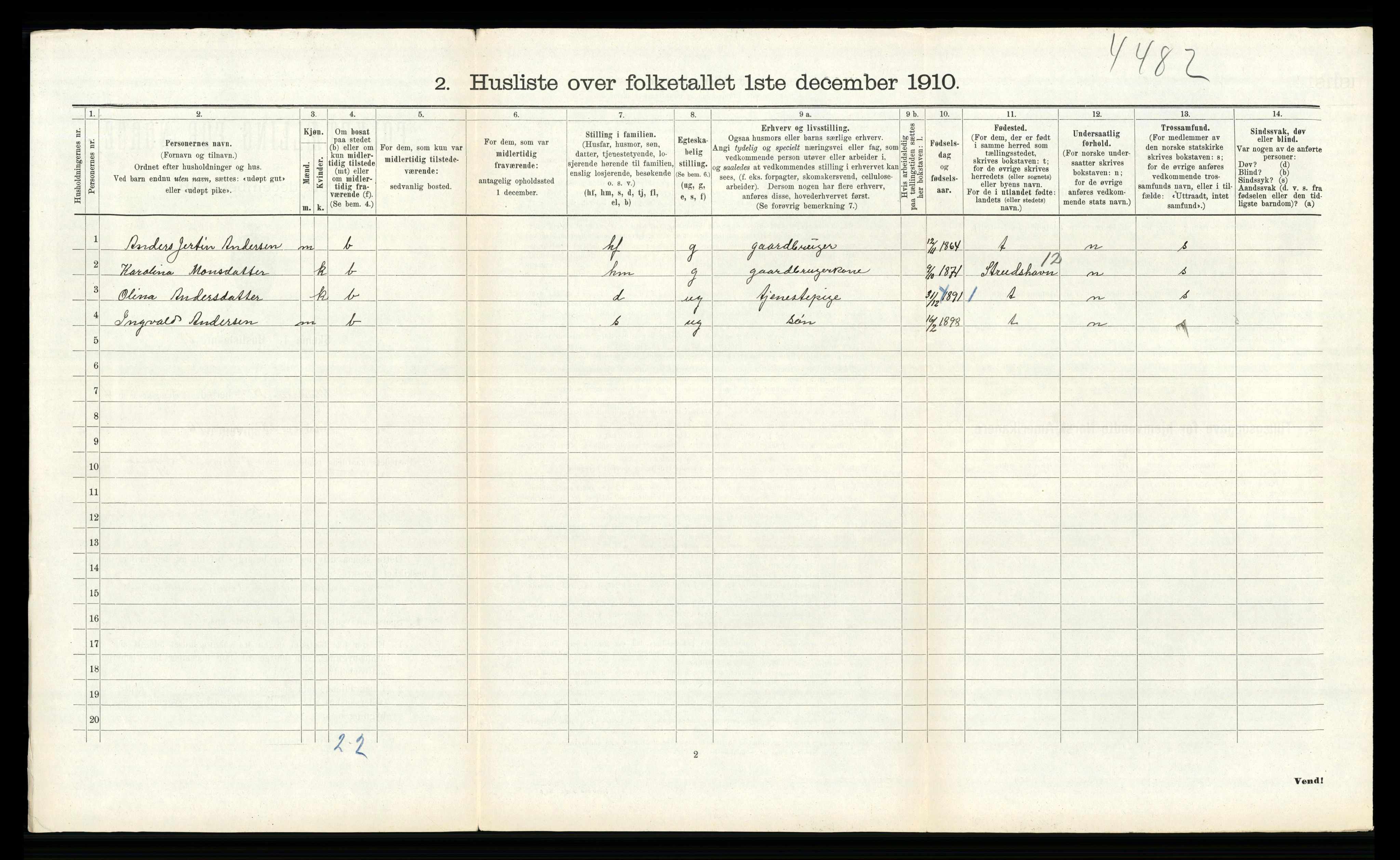 RA, Folketelling 1910 for 1257 Alversund herred, 1910, s. 435