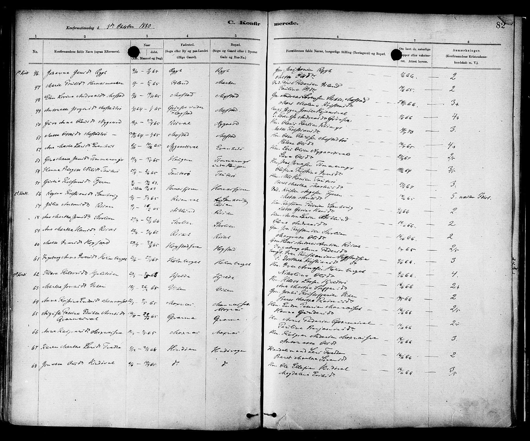 Ministerialprotokoller, klokkerbøker og fødselsregistre - Nord-Trøndelag, SAT/A-1458/713/L0120: Ministerialbok nr. 713A09, 1878-1887, s. 82