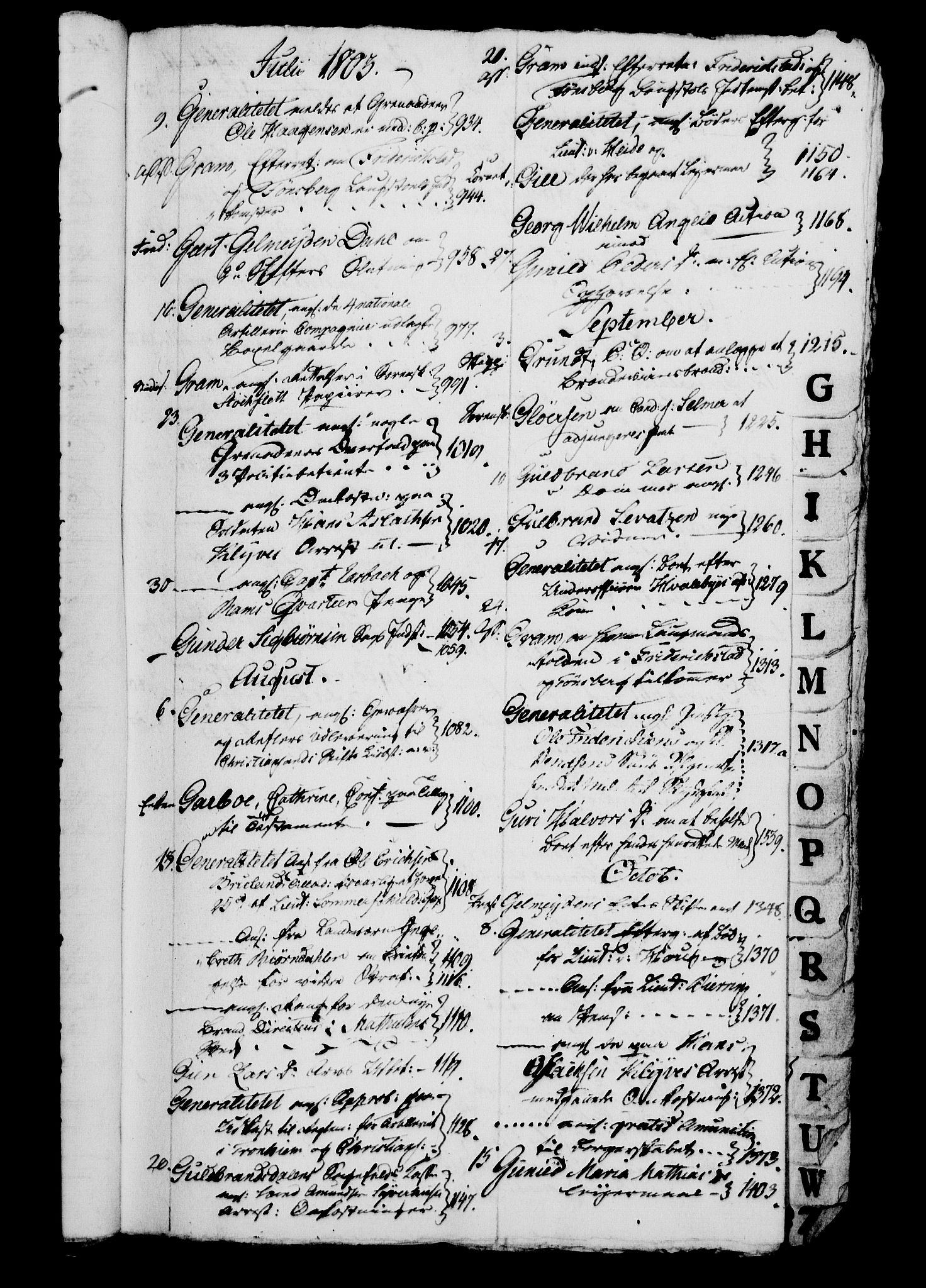 Danske Kanselli 1800-1814, AV/RA-EA-3024/H/Hg/Hga/Hgaa/L0008: Brevbok, 1803