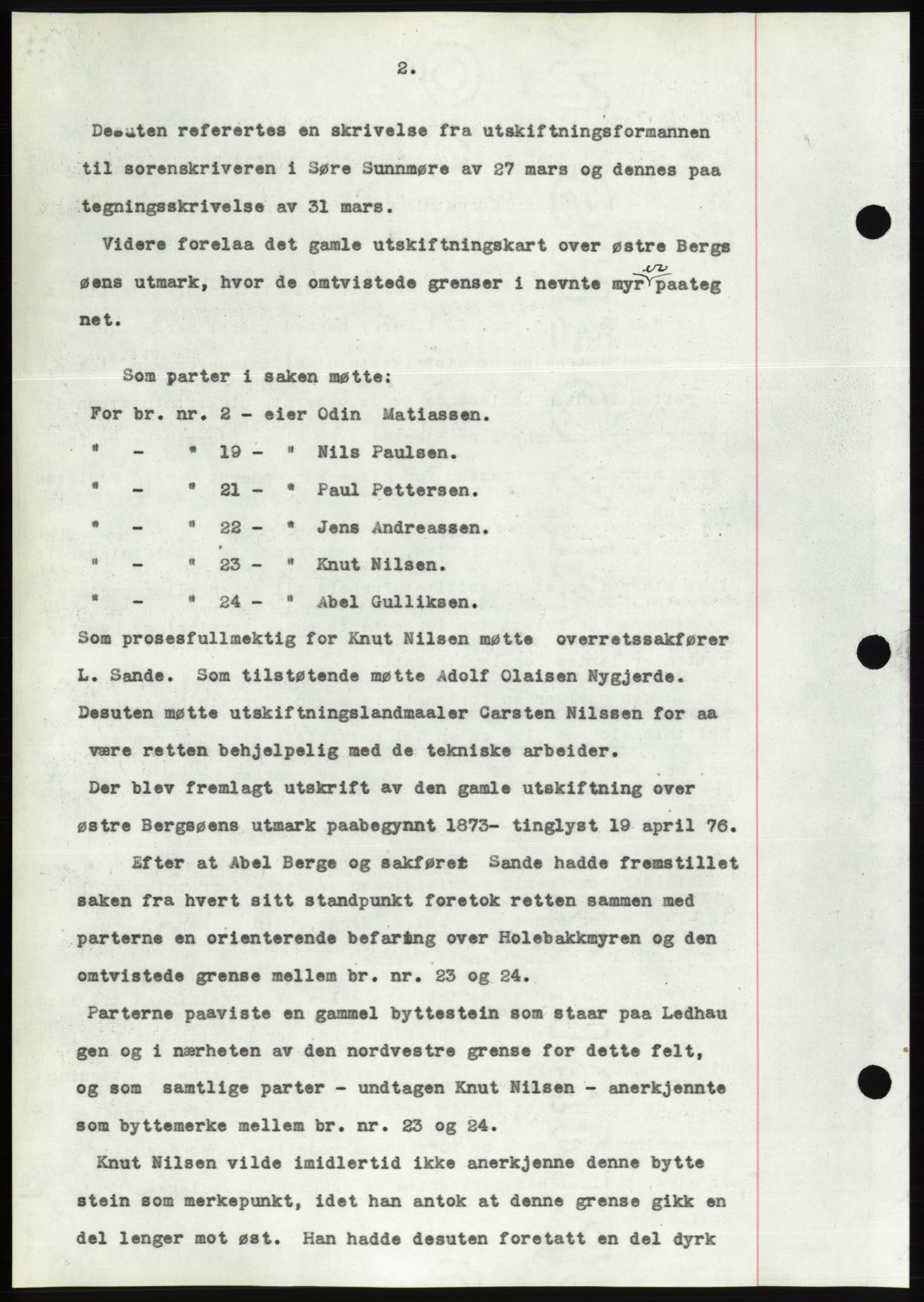 Søre Sunnmøre sorenskriveri, AV/SAT-A-4122/1/2/2C/L0064: Pantebok nr. 58, 1937-1938, Dagboknr: 1961/1937