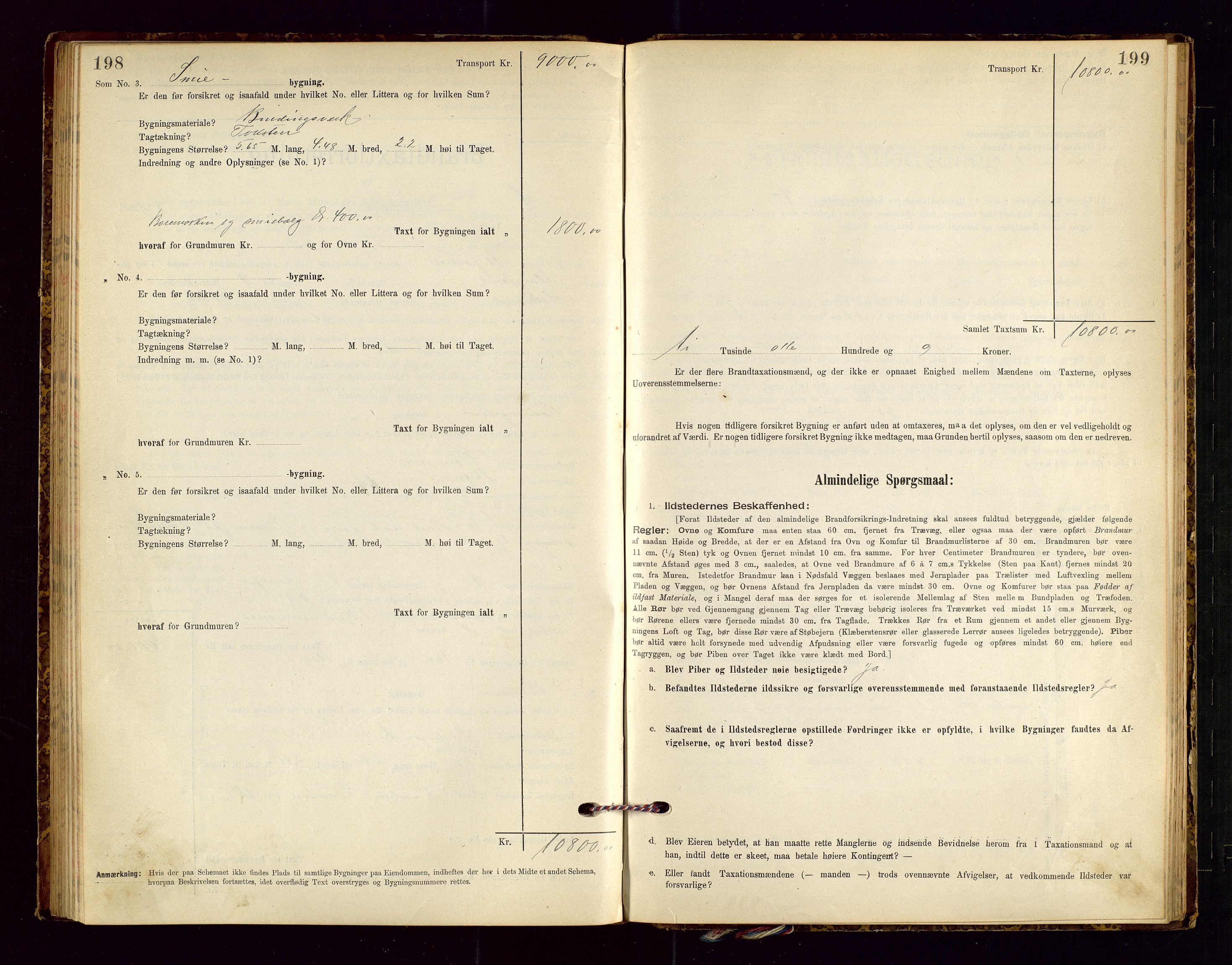 Helleland lensmannskontor, AV/SAST-A-100209/Gob/L0001: "Brandtaxationsprotokol", 1896-1919, s. 198-199