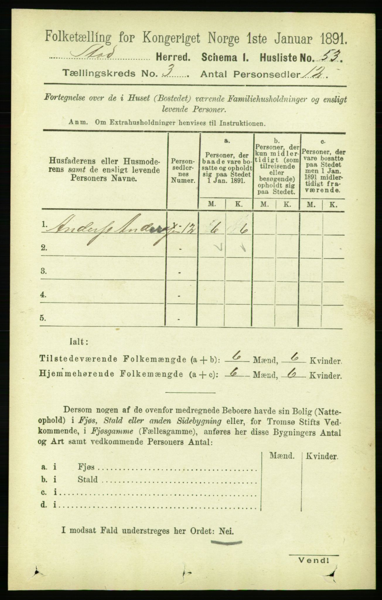 RA, Folketelling 1891 for 1734 Stod herred, 1891, s. 1312