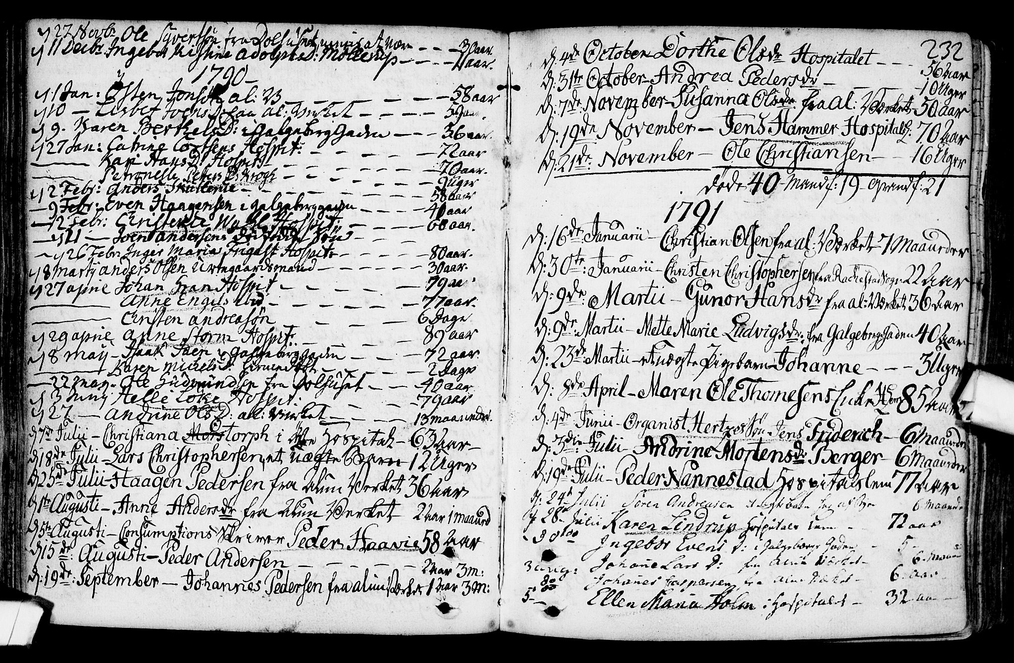 Gamlebyen prestekontor Kirkebøker, AV/SAO-A-10884/F/Fa/L0001: Ministerialbok nr. 1, 1734-1818, s. 232