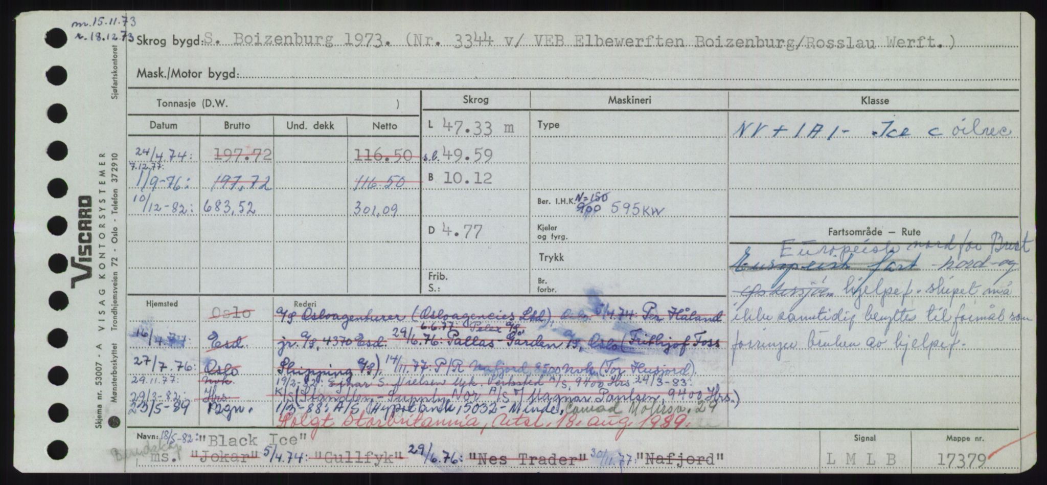 Sjøfartsdirektoratet med forløpere, Skipsmålingen, RA/S-1627/H/Hd/L0004: Fartøy, Bia-Boy, s. 263