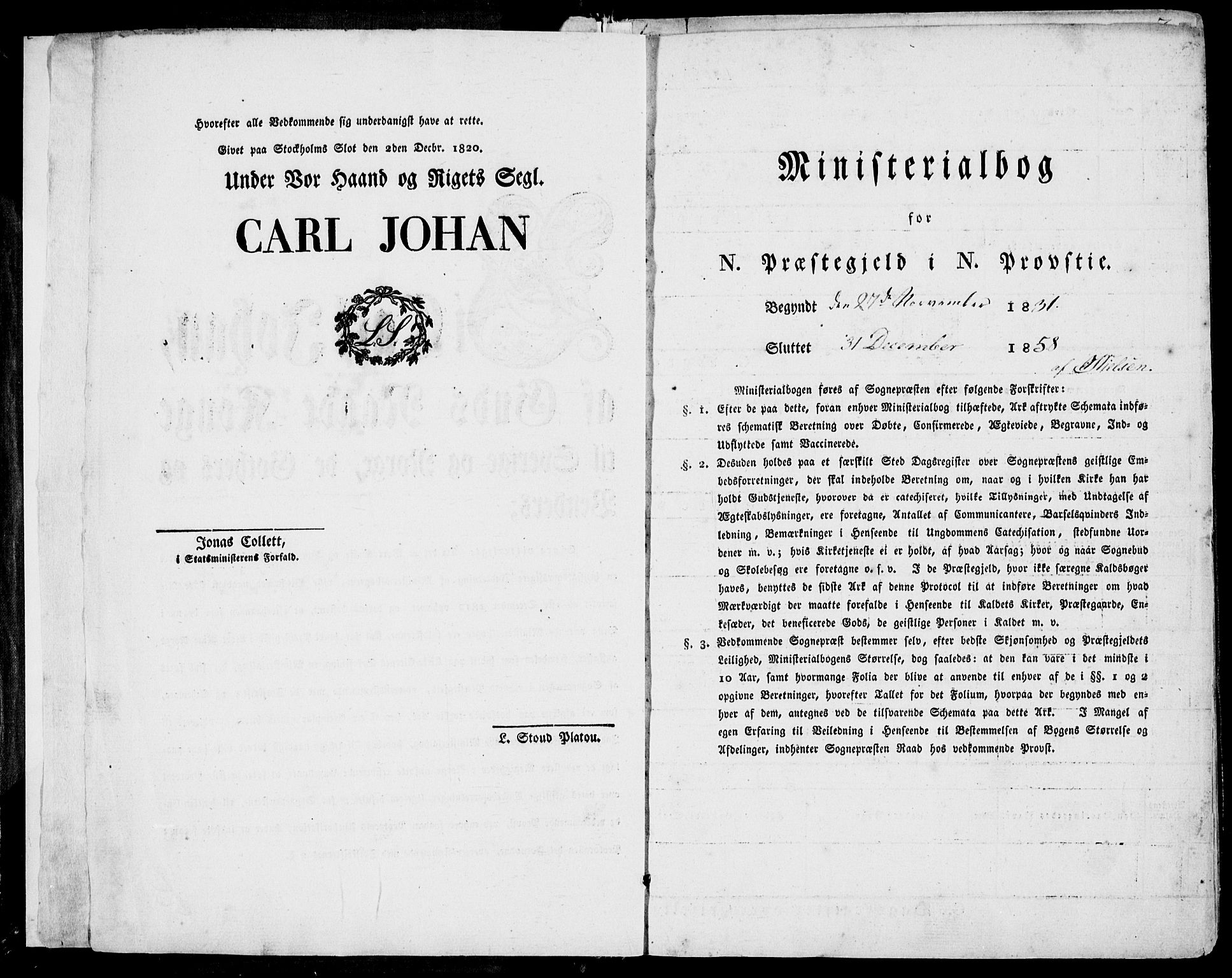 Eidanger kirkebøker, AV/SAKO-A-261/F/Fa/L0008: Ministerialbok nr. 8, 1831-1858