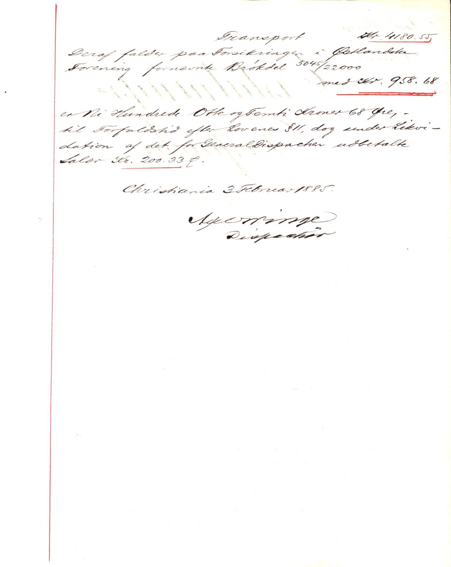 Pa 63 - Østlandske skibsassuranceforening, VEMU/A-1079/G/Ga/L0017/0006: Havaridokumenter / Nordenskjold, Professor Mohn, Protector, Orient, Elida, 1884, s. 6