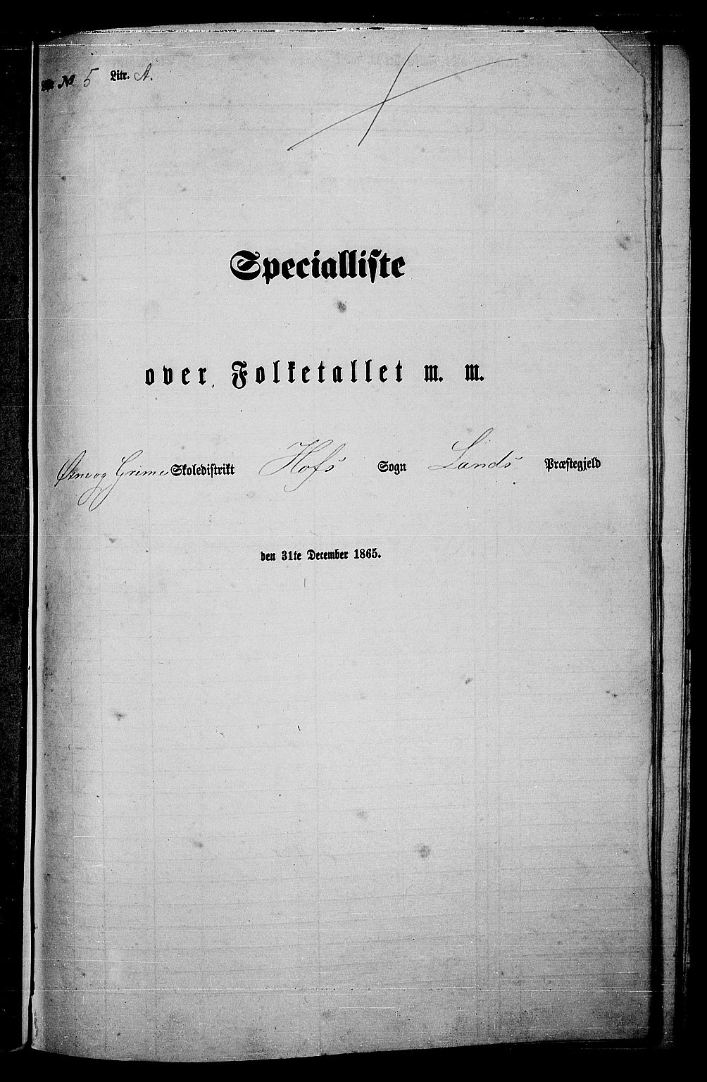 RA, Folketelling 1865 for 0536P Land prestegjeld, 1865, s. 374