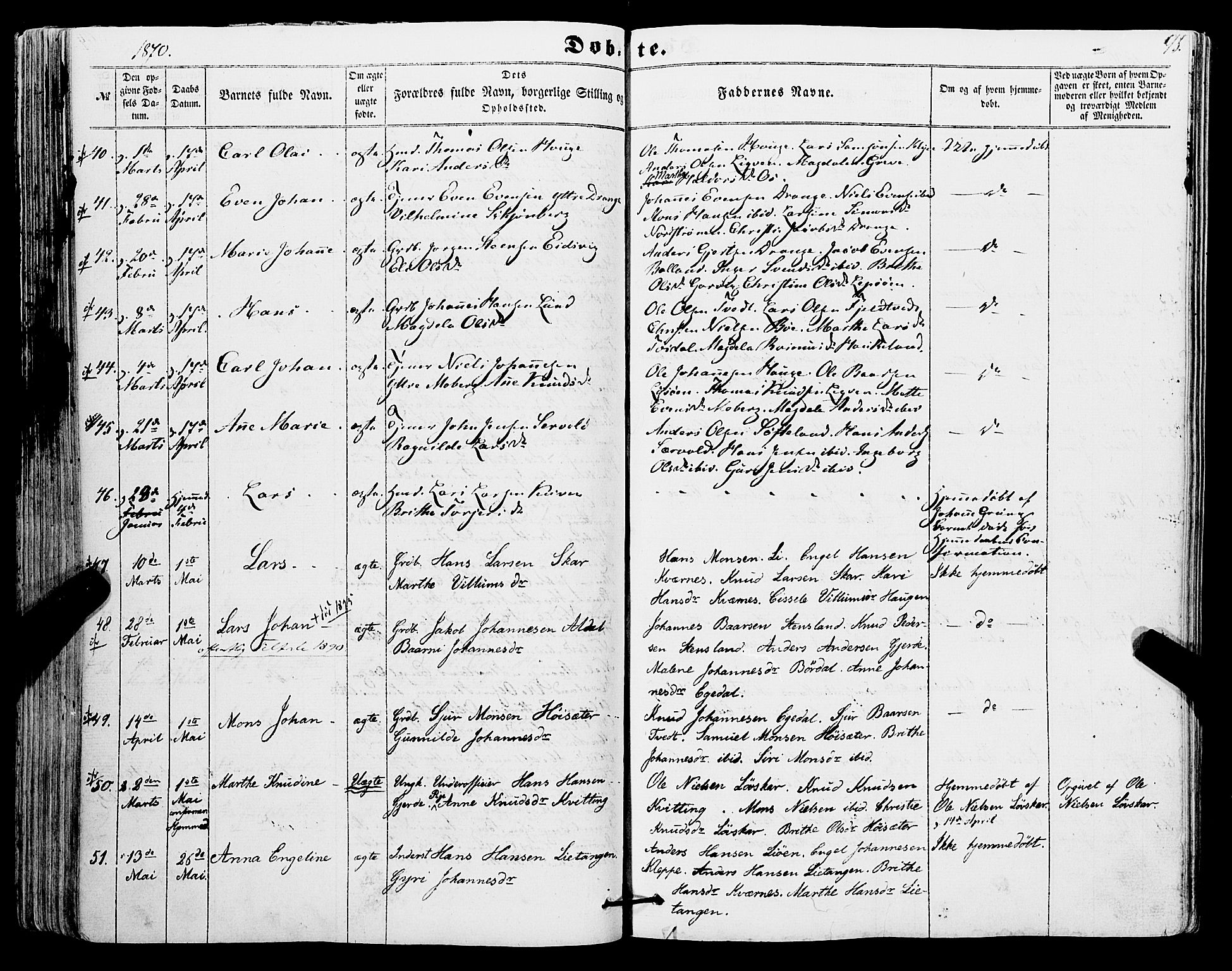 Os sokneprestembete, AV/SAB-A-99929: Ministerialbok nr. A 17, 1860-1873, s. 95