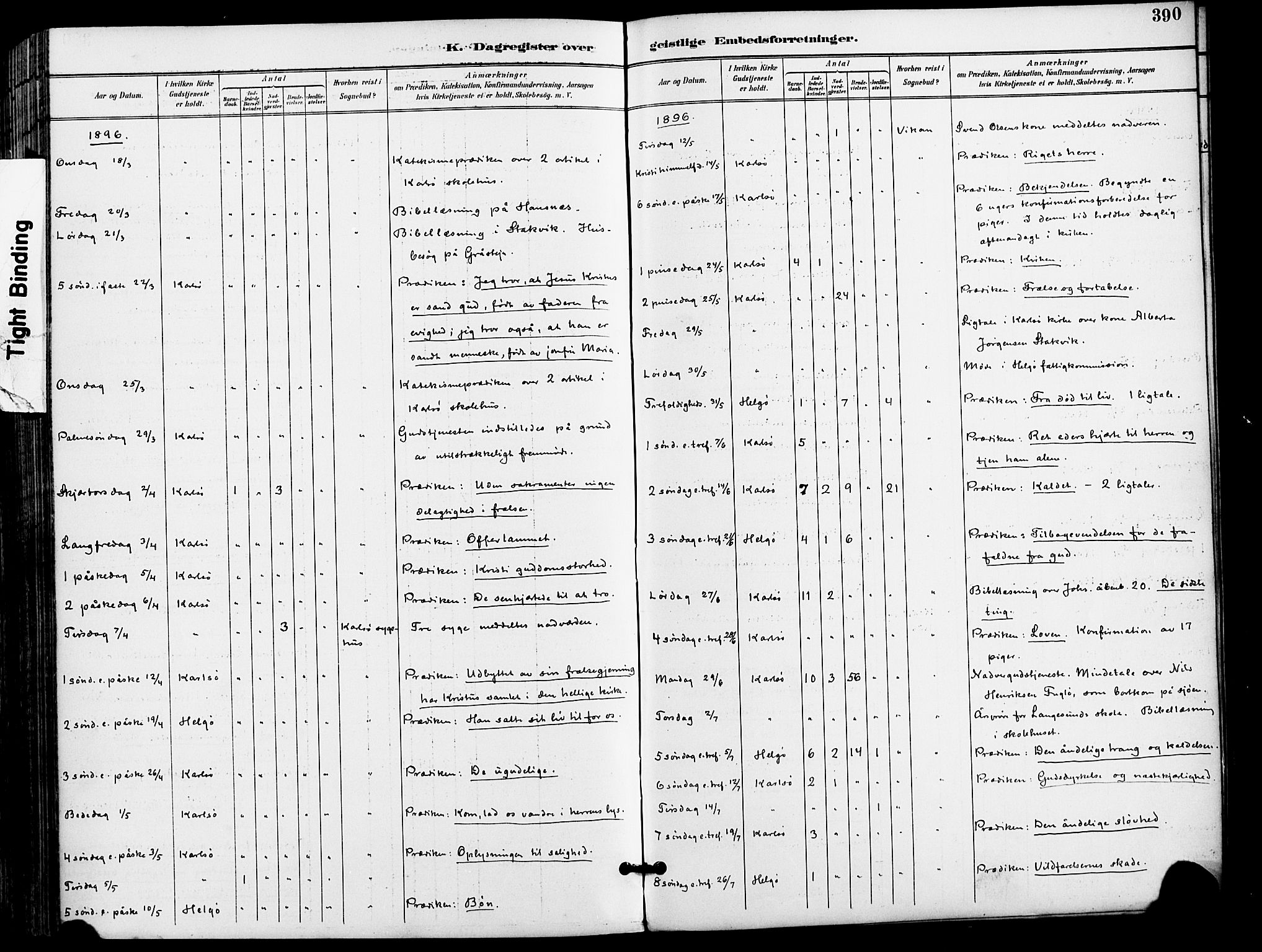 Karlsøy sokneprestembete, AV/SATØ-S-1299/H/Ha/Haa/L0007kirke: Ministerialbok nr. 7, 1891-1902, s. 390