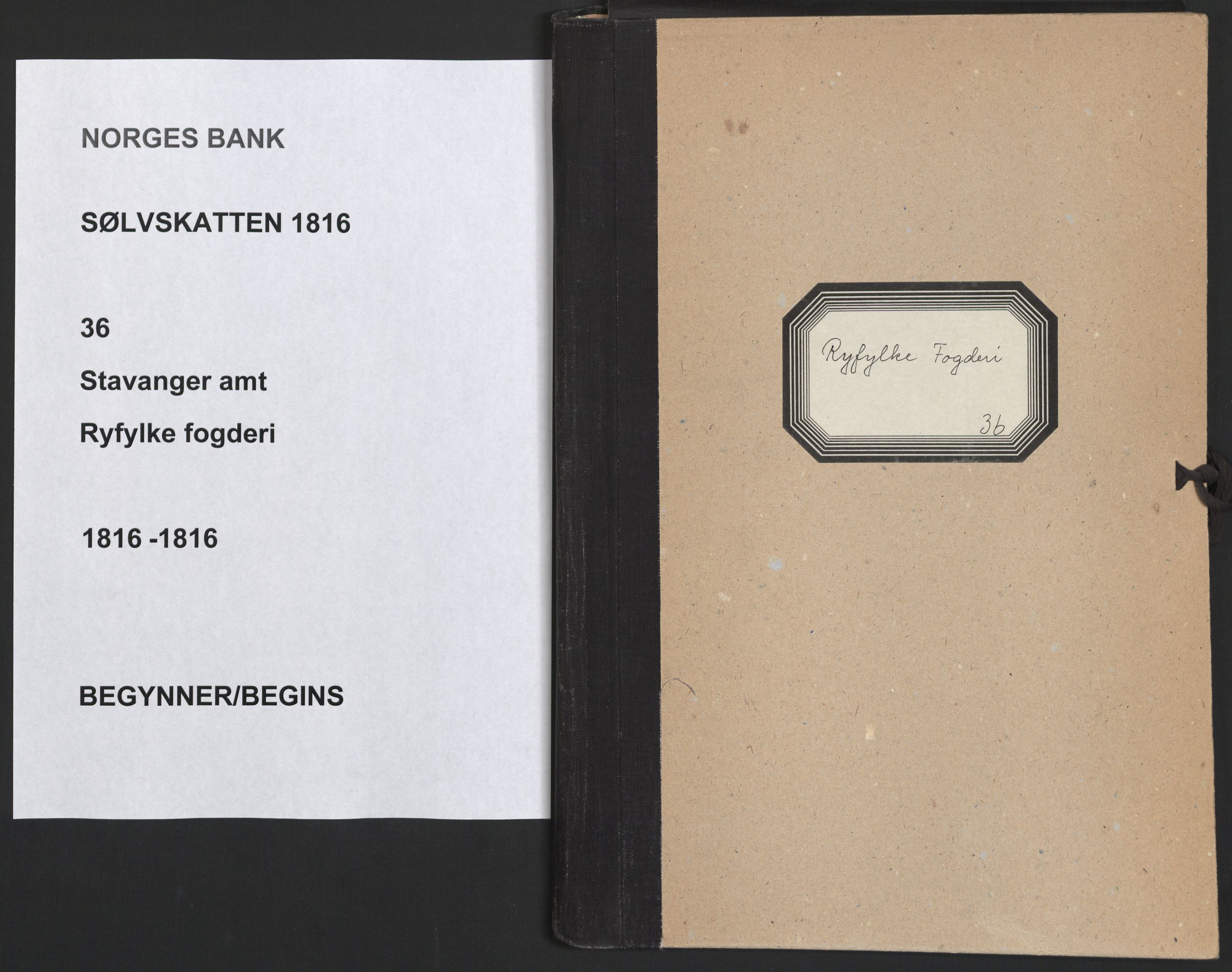 Sølvskatten 1816, NOBA/SOLVSKATTEN/A/L0034: Bind 36: Ryfylke fogderi, 1816, s. 1
