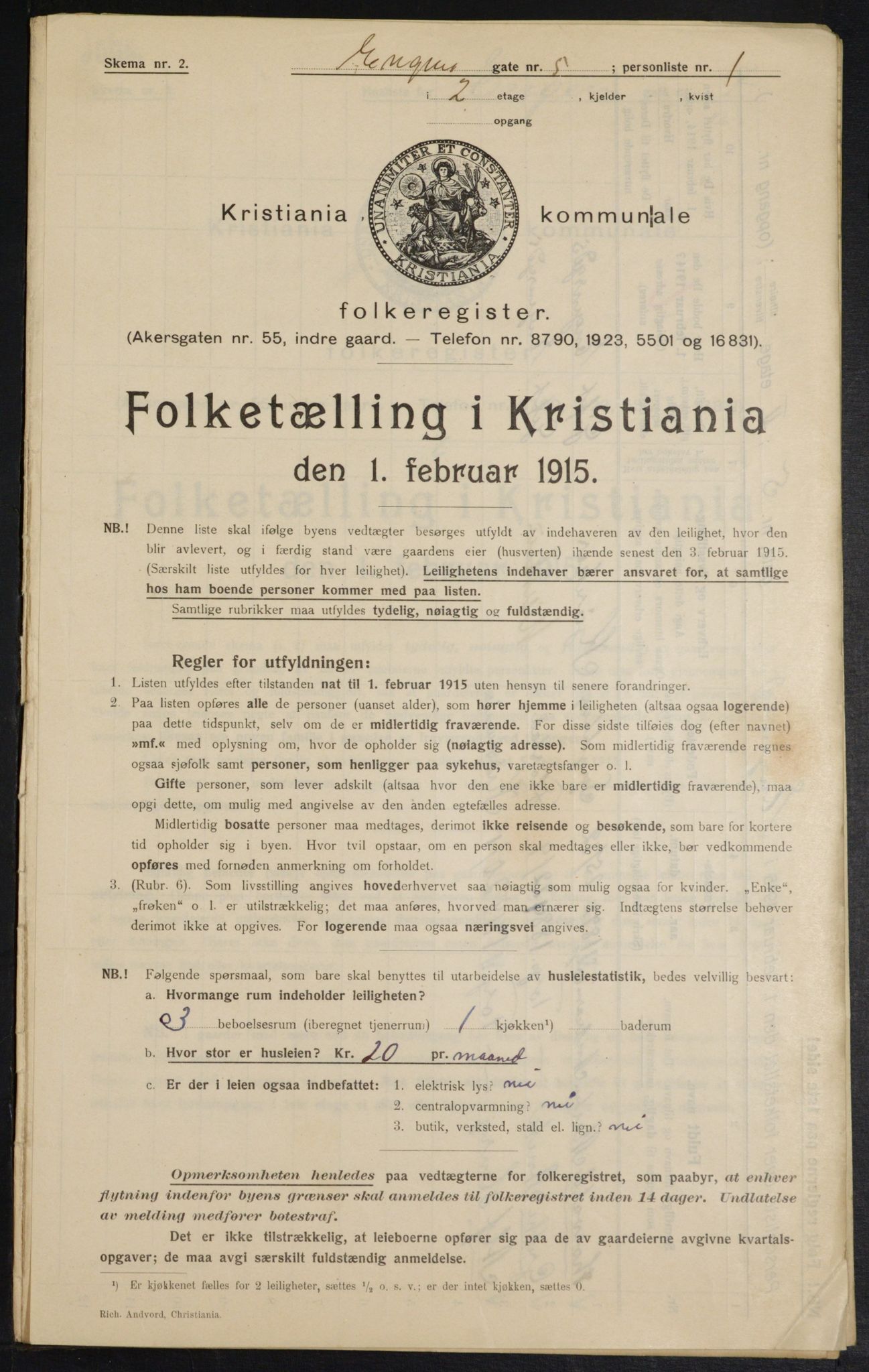 OBA, Kommunal folketelling 1.2.1915 for Kristiania, 1915, s. 21299